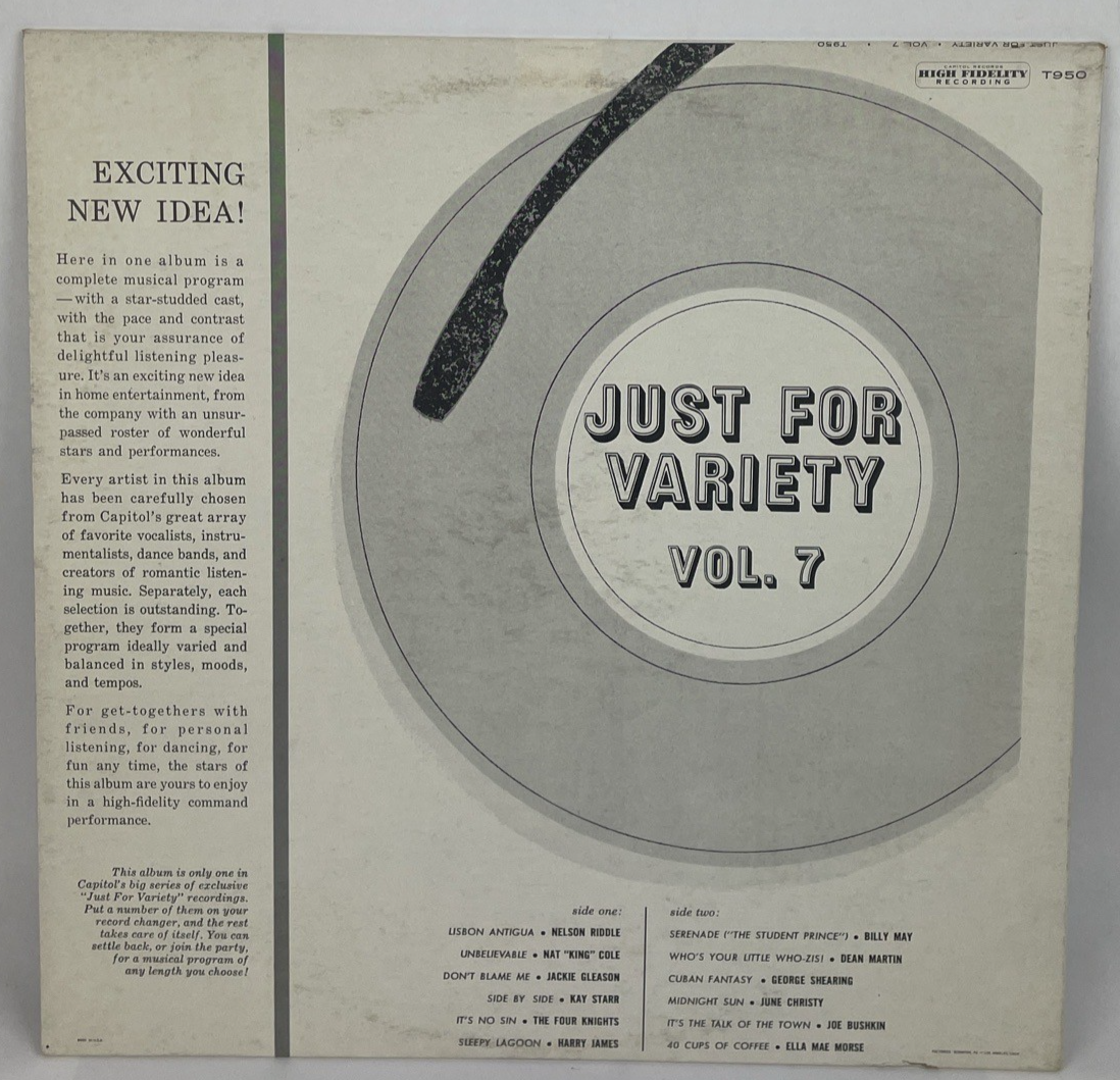 Various Jazz Pop - Just For Variety Vol 7 , LP Vinyl Record 12" Assorted Artists