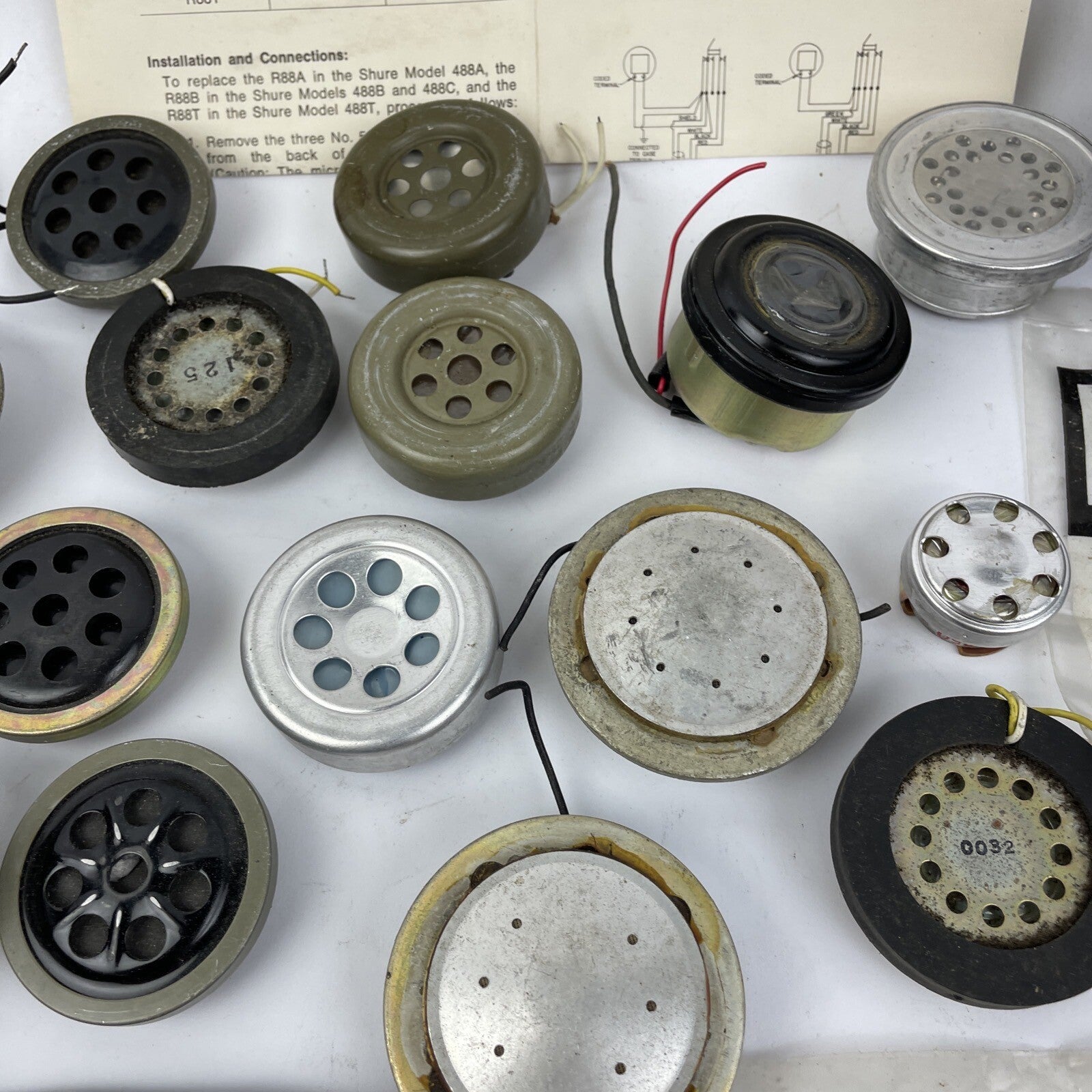Vintage Motorola SHURE Horn Speaker Microphone Parts Lot - LOOK