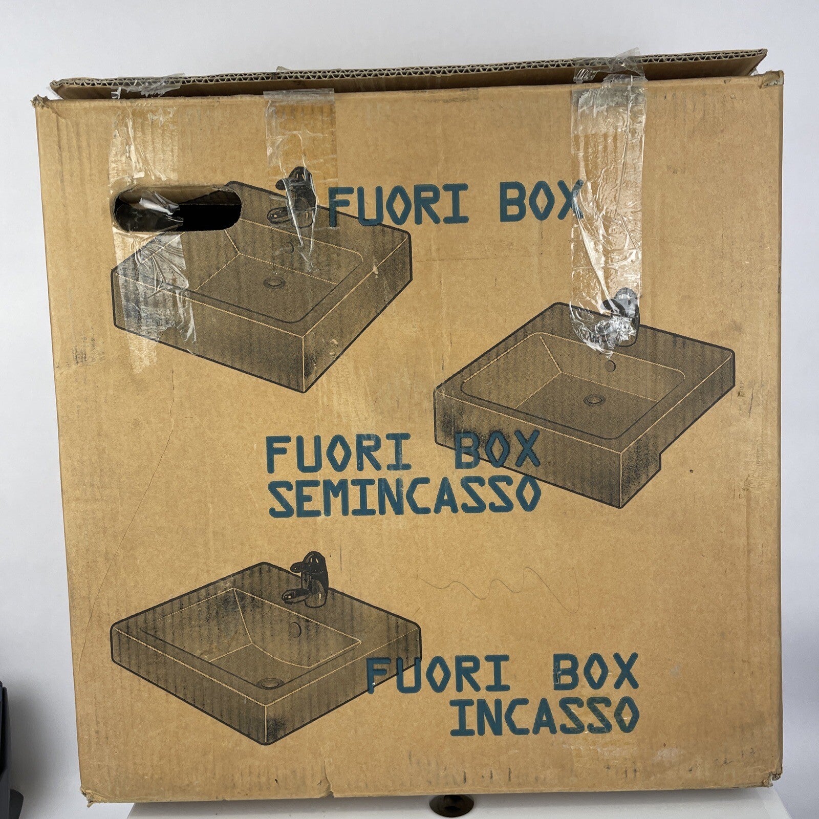 Designer Fuori Italia Italy Box Incasso Basin Sink Model L175 White - RARE FIND