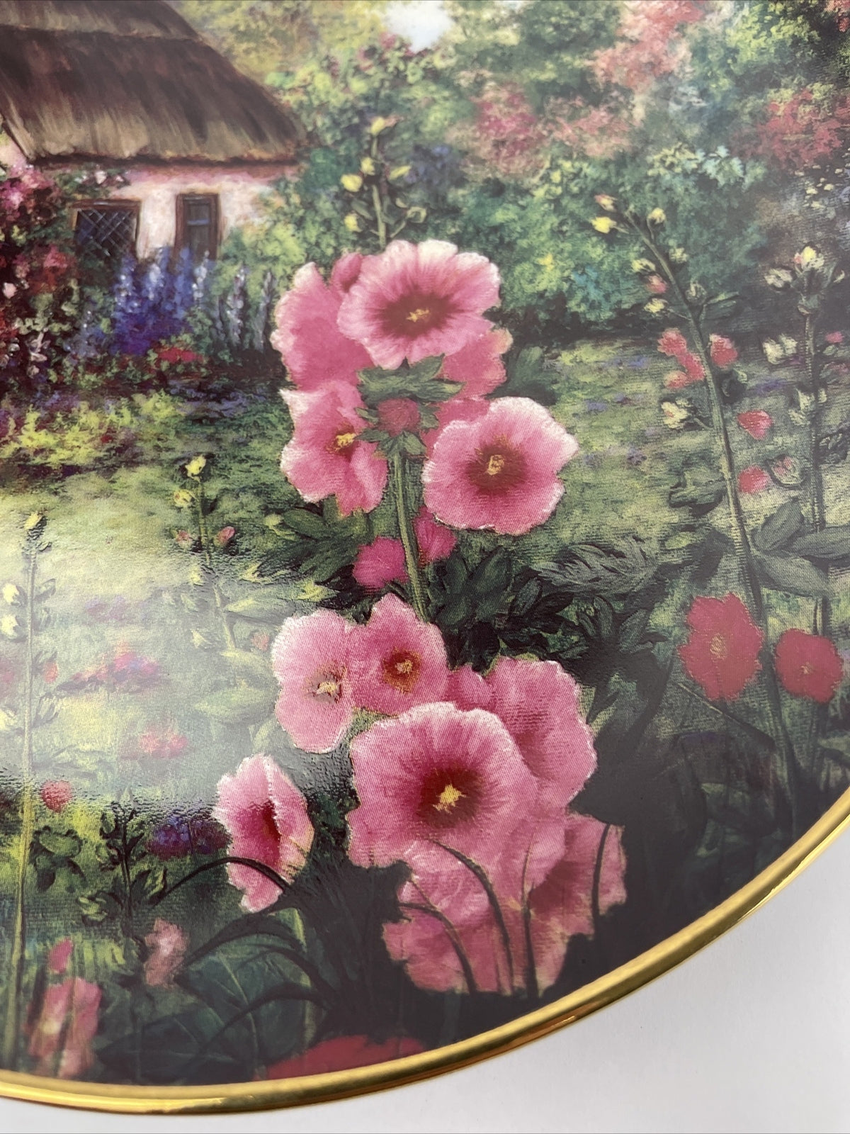 Violet Schwenig Franklin Mint Plate " Hollyhock Cottage " # JB3418 LMTD Plate