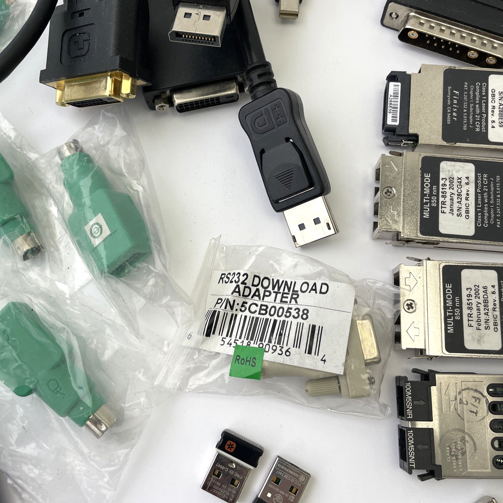 Lot of 50 + Vintage Computer Adapters PS2 to USB Microsoft Avago Apcon - LOOK