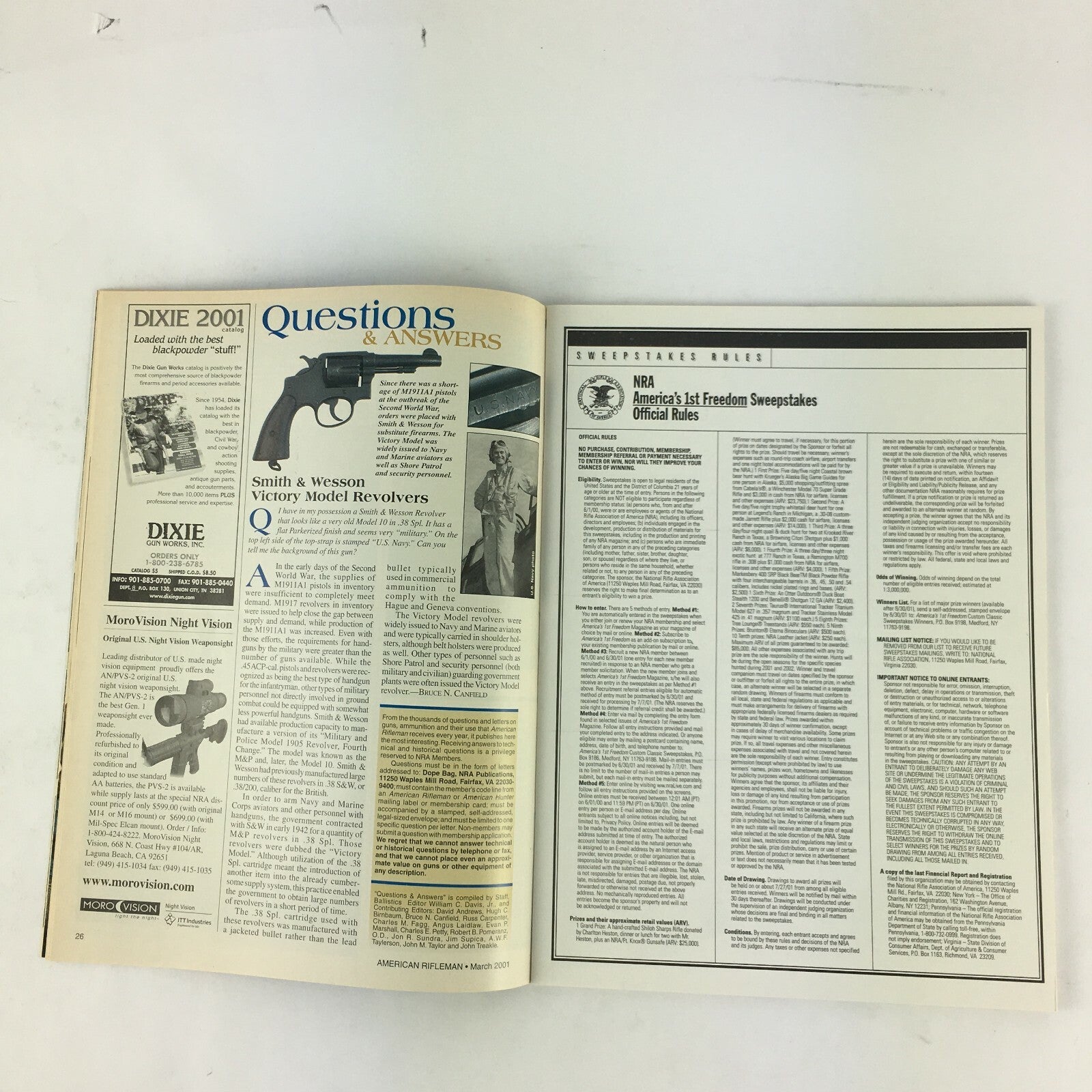 March 2001 American Rifleman Magazine Gearing Up For Spring Turkeys Optics Loads