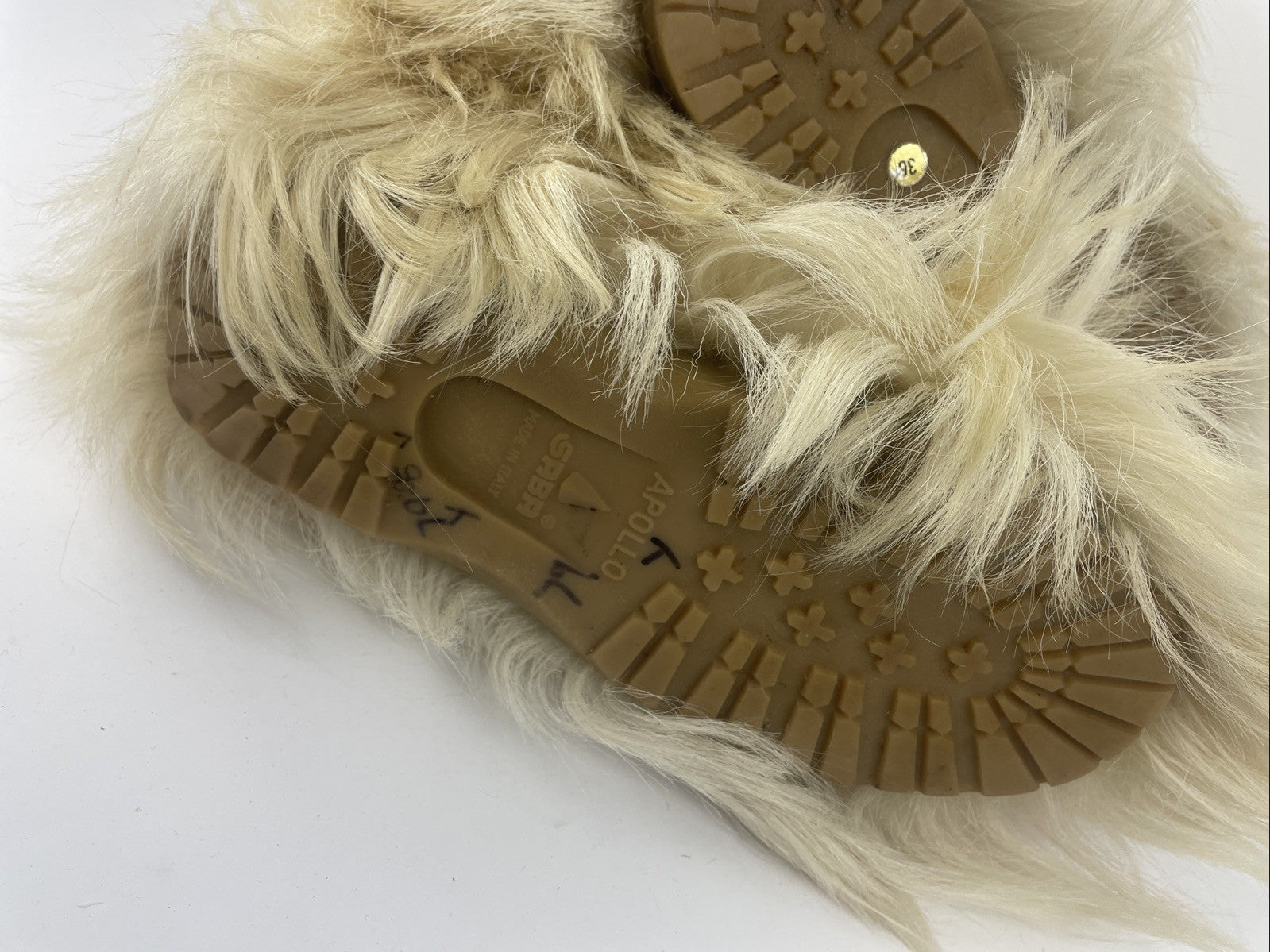 Oscar Sport Apres Ski Boot Sz 36 US 6 Off White Fur Made in Italy - VGC