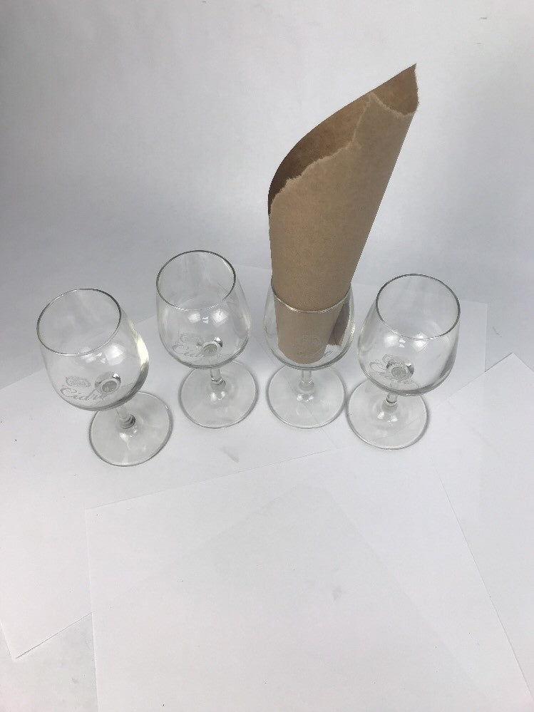 Stella Artois Cidre Taster Glasses, Set of 4.  Mini 6.75 oz glasses, Brand New