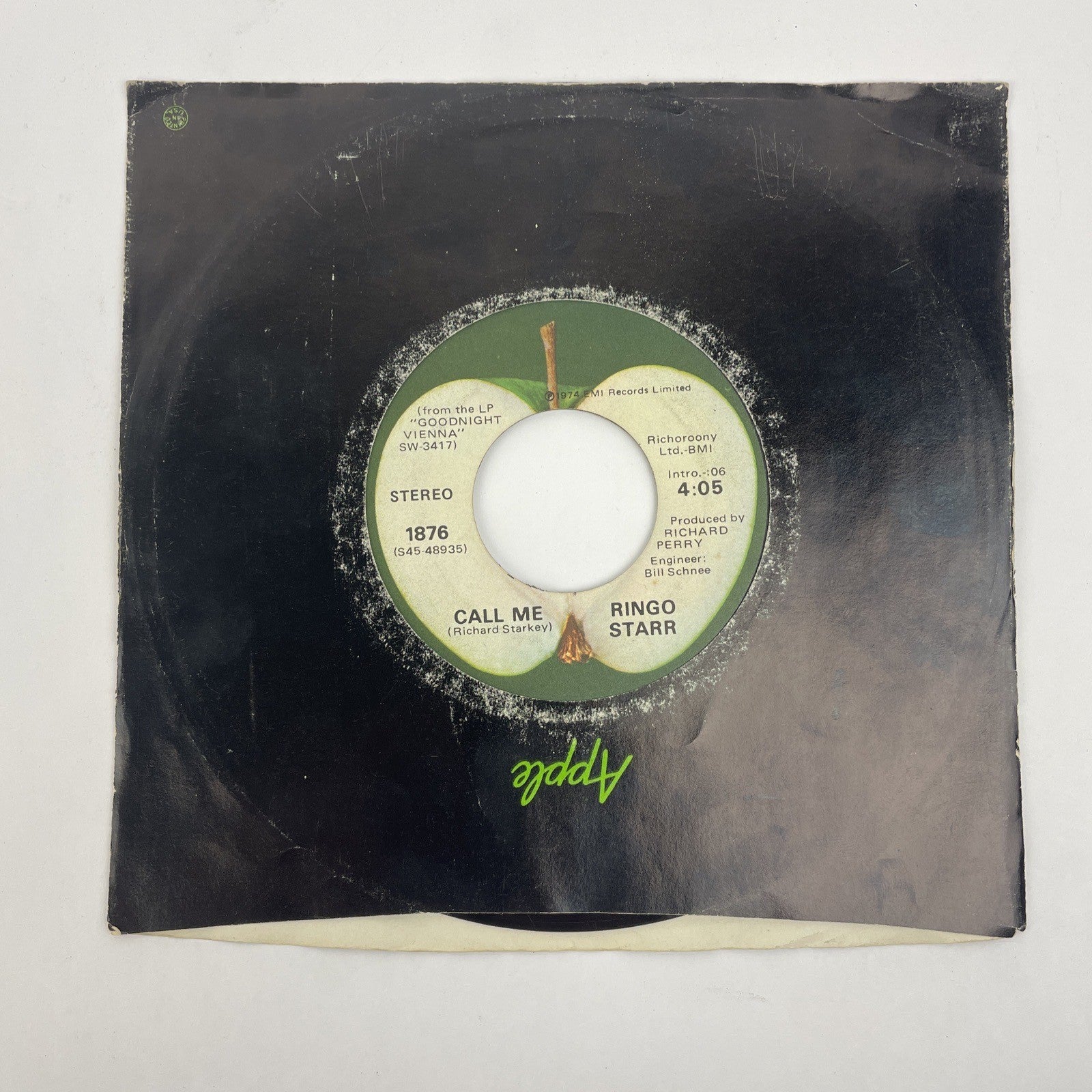 Ringo Starr Only You / Call Me Stereo 45 Vinyl Record Apple 1974 Scranton