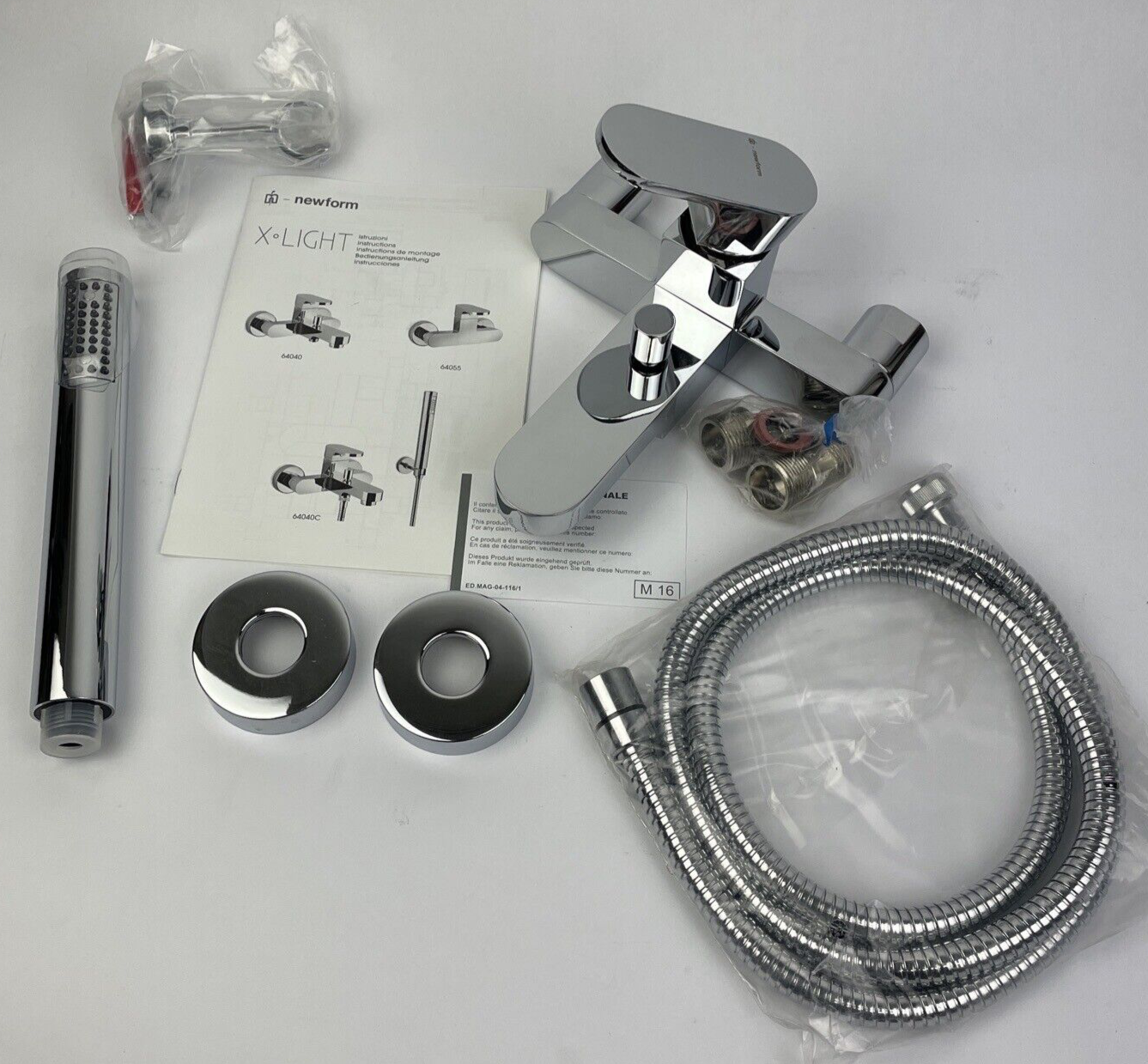 NEWFORM X-LIGHT64040 Tub Faucet Hand Shower Wall Mount Tub Filler Bathtub Faucet