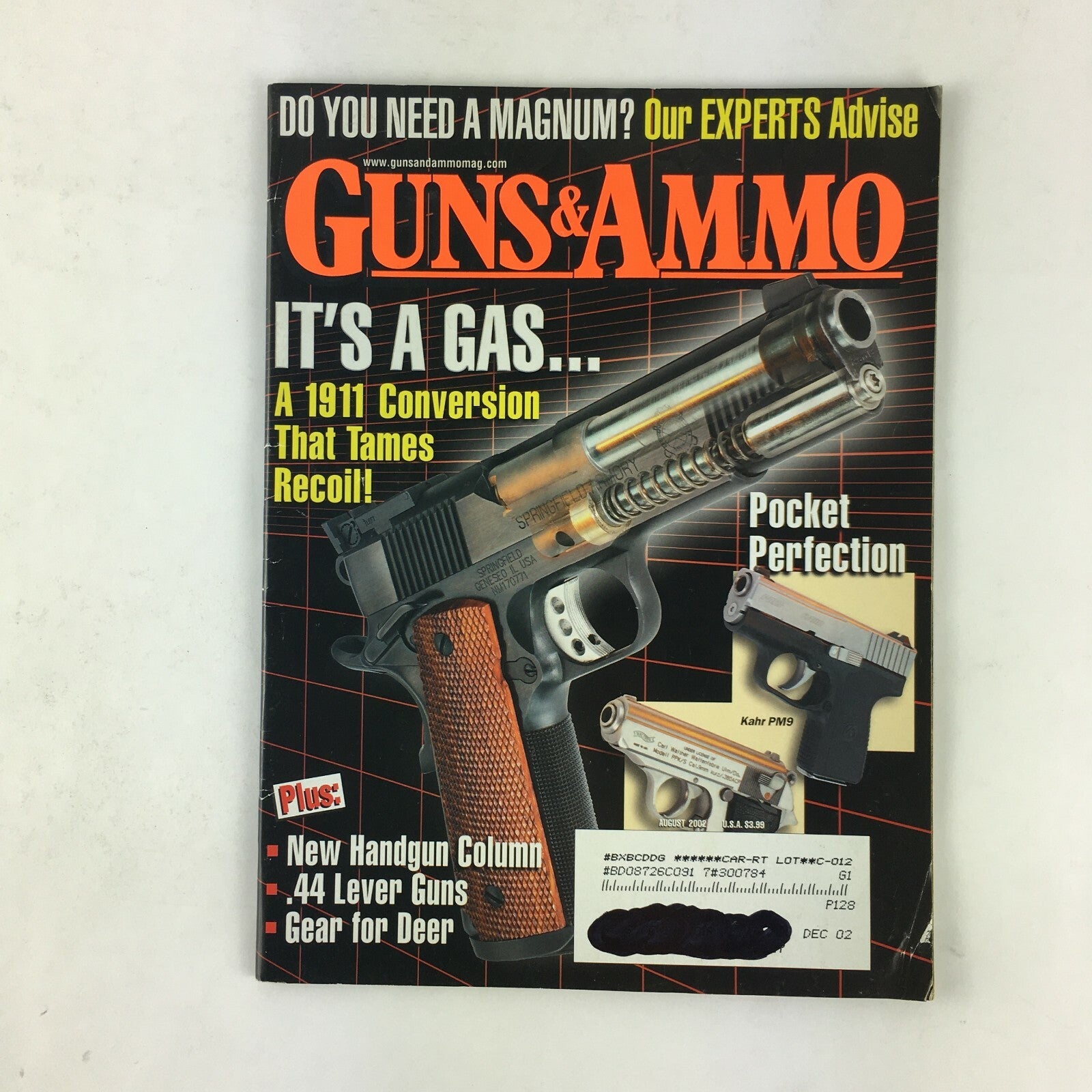 August 2002 Guns&Ammo Magazines It's A Gas A 1911 Conversion Pocket Perfection 