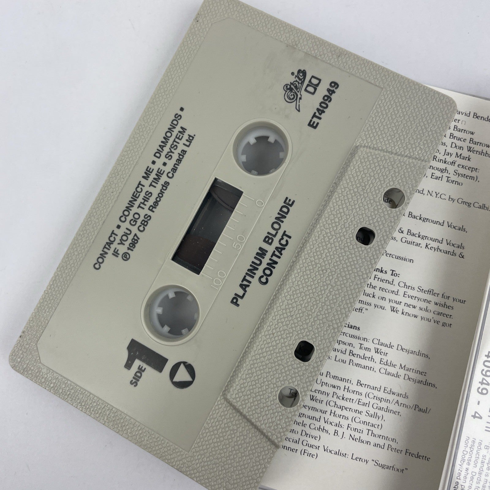 Platinum Blonde - CONTACT  (1987 CBS Records Canada) Rock. Cassette Promo Copy