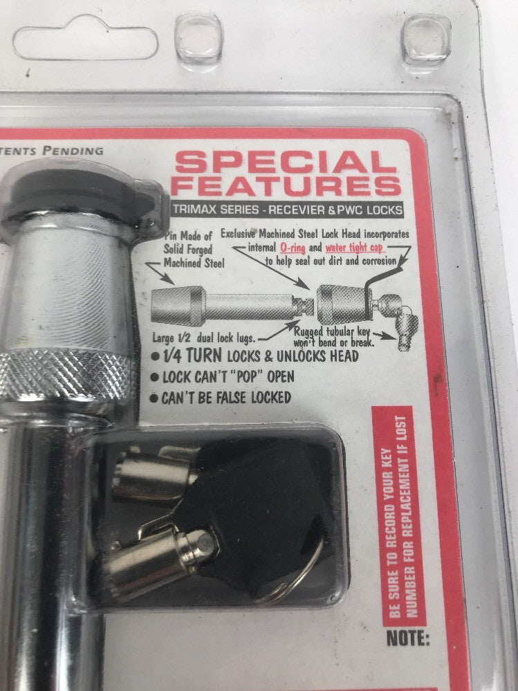 Trimax T3 Premium Chrome 5/8" Keyed Receiver Locking Pin 2 3/4" Span Deal