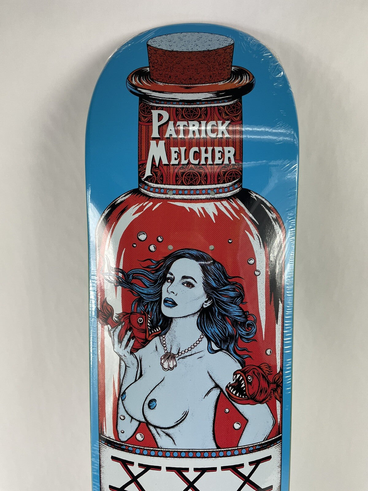 Patrick Melcher Mermaid BLUE Pro Death Skateboards 8.25 " Tapered Square FA Nose