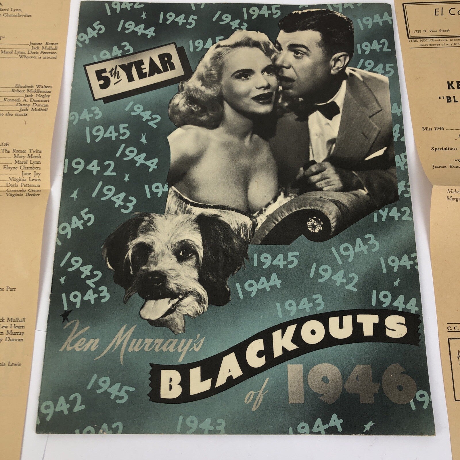 Rare Ken Murray's Blackouts Theatre Program 5th year 7th Ed. 1946 El Capitan ++