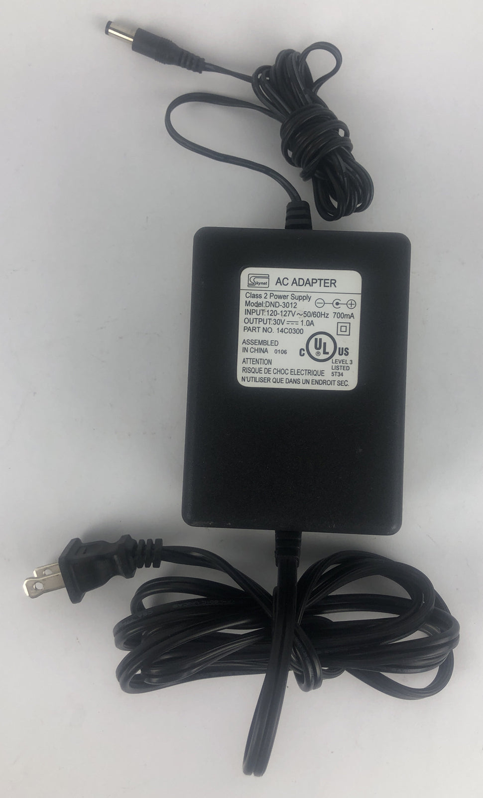 Skynet DND-3012 AC Adapter Power Supply Cord Charger 30V 1.0A      A16