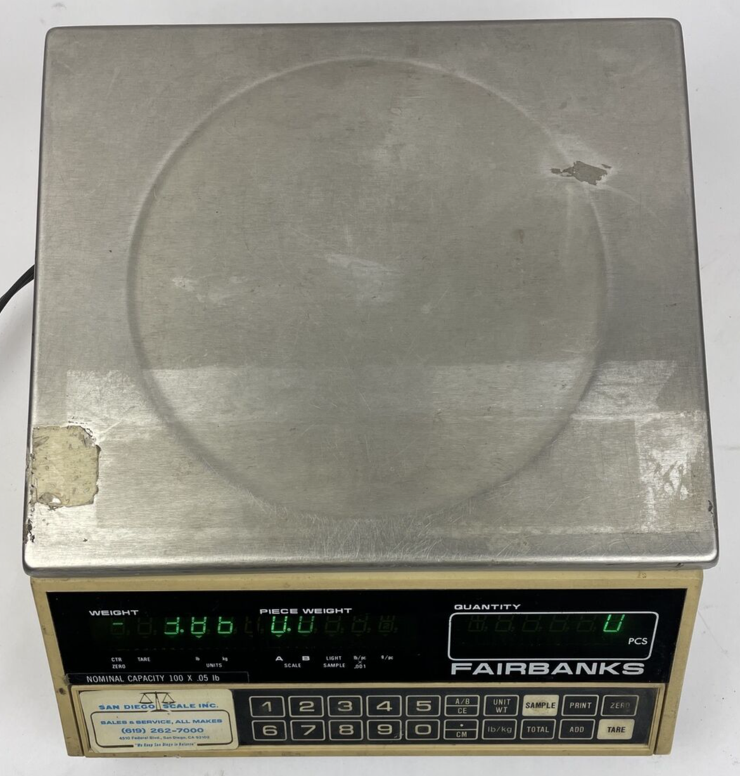 Fairbanks Electronic Counting Scale Model 45-7015 Nominal Capacity 100 x .05 lbs