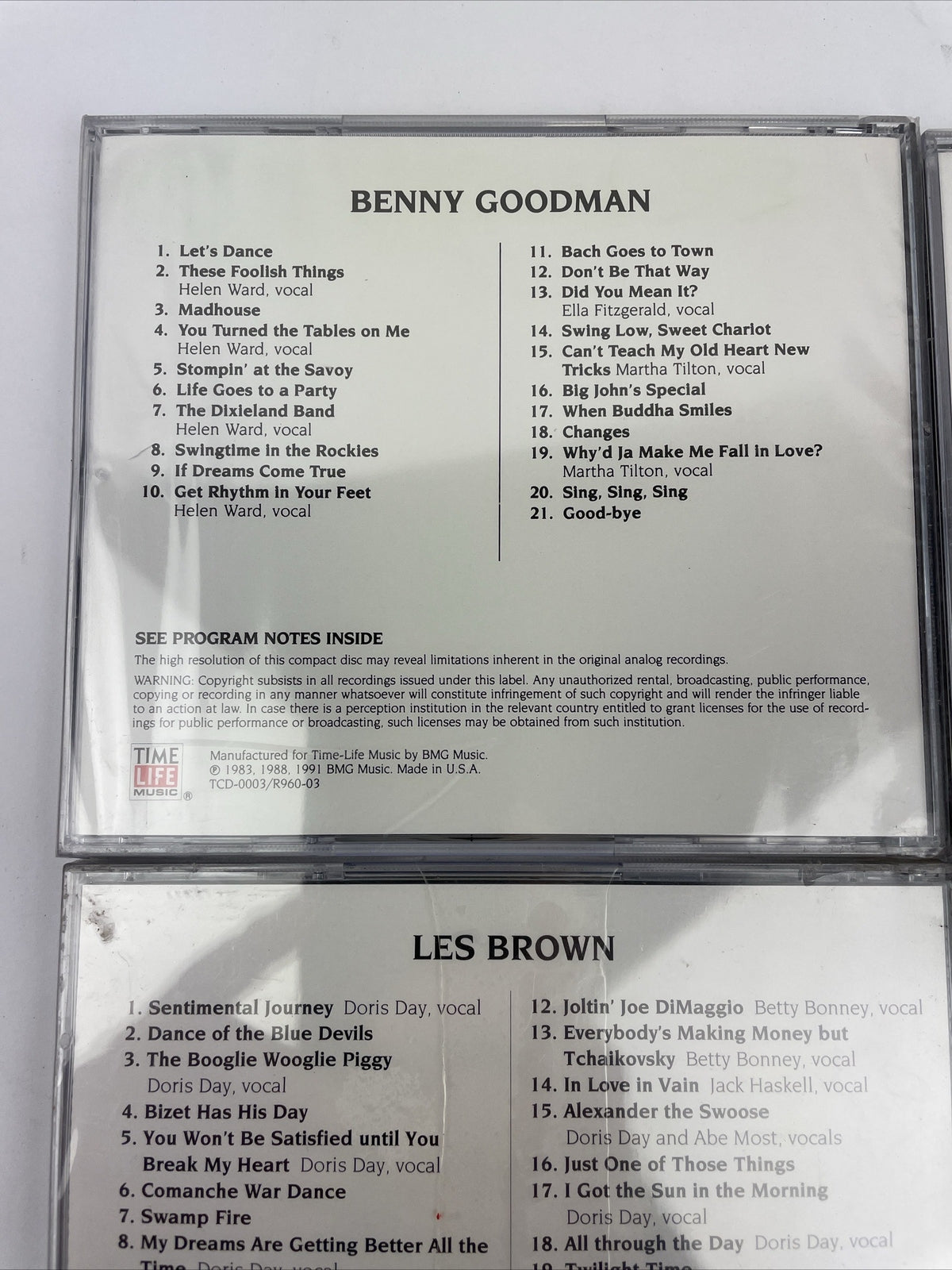 Lot of 6 x Time-Life Big Bands Sealed Hype Stickers Crosby Brown Dorsey CD #72