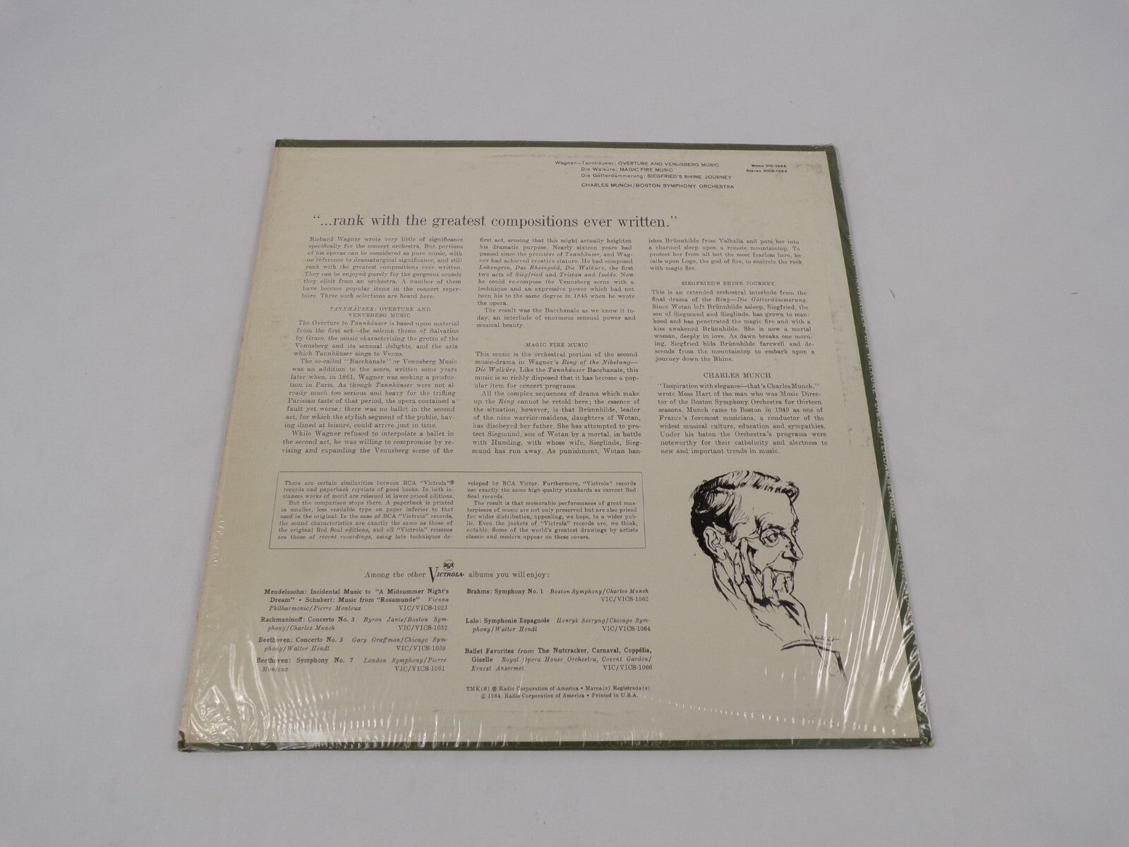 Wagner Charles Munch Boston Symphony Orchestra Siegfried's Rhine Vinyl Record