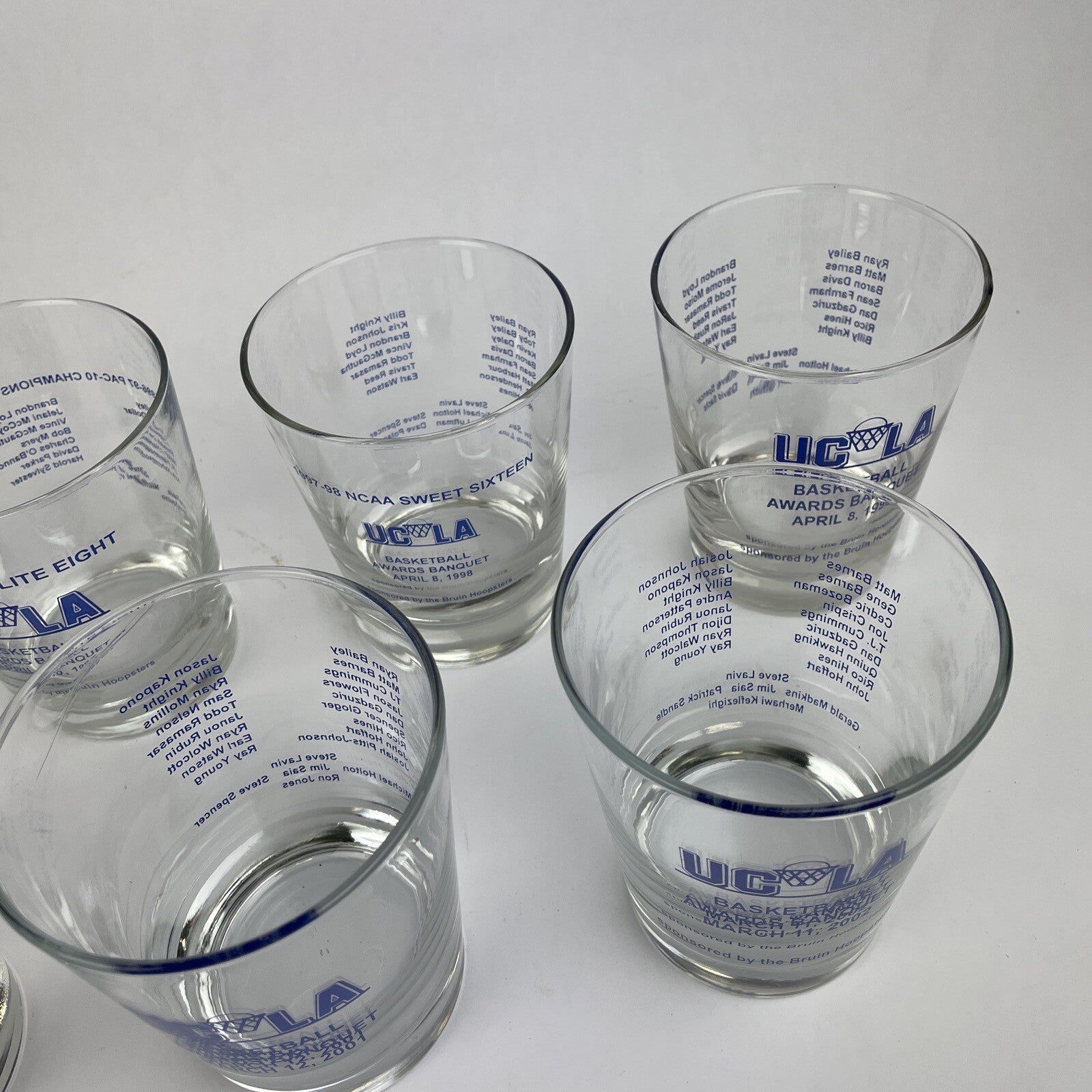 7 x UCLA Bruins Basketball Awards Banquet Highball Glass 96 97 98 99 00 01 02