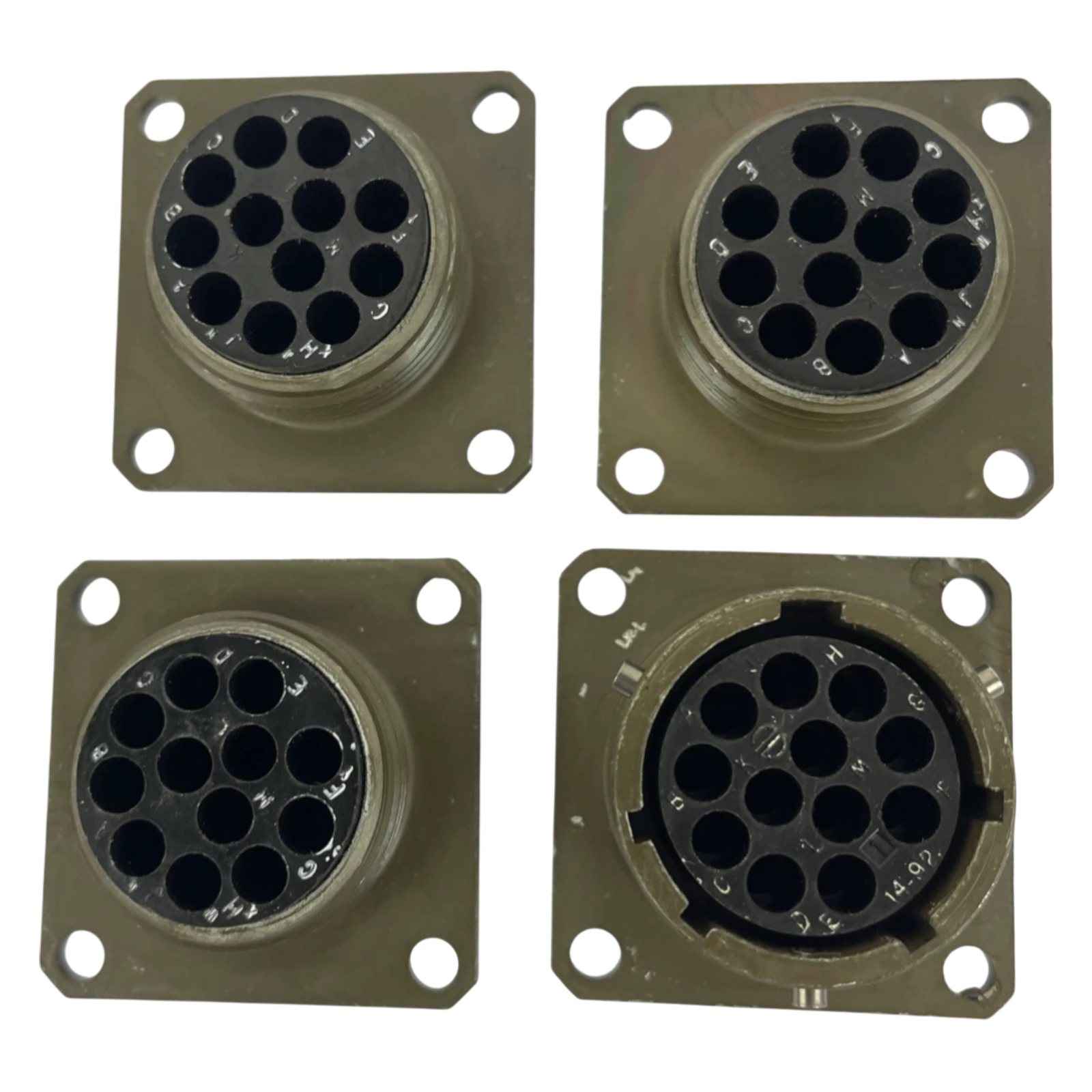 AMPHENOL MS3120E14-19S CIRCULAR CONNECTOR RECEPTACLE SIZE 14S,  (LOT OF 4)
