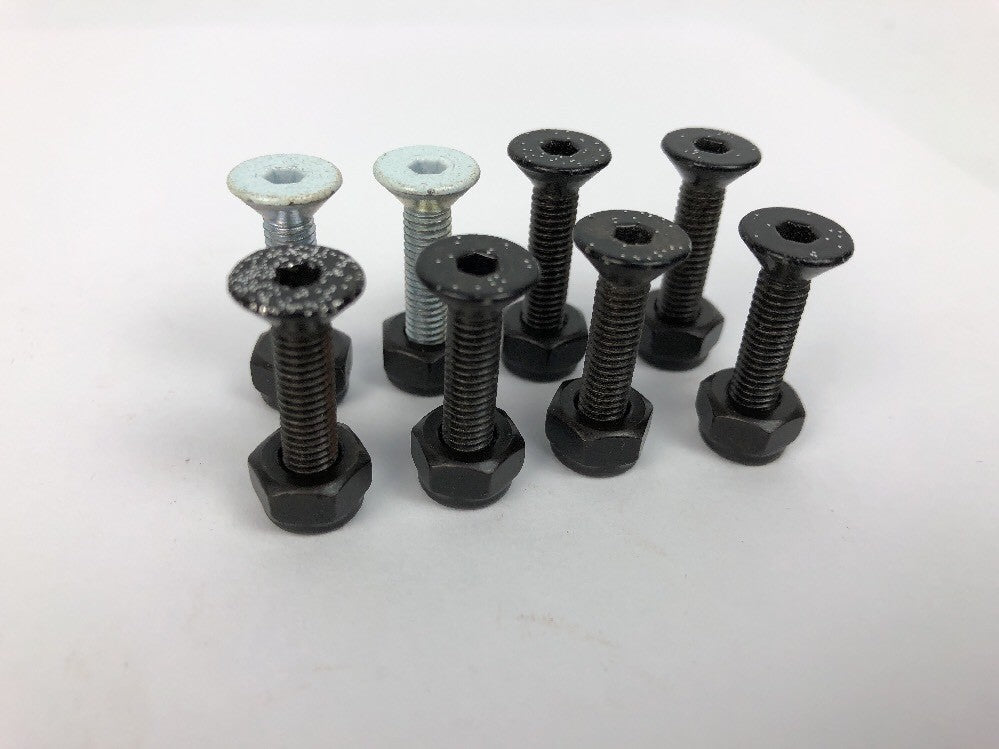 Grind King 7/8-inch Allen head skateboard hardware with glitter finish and two white bolts.