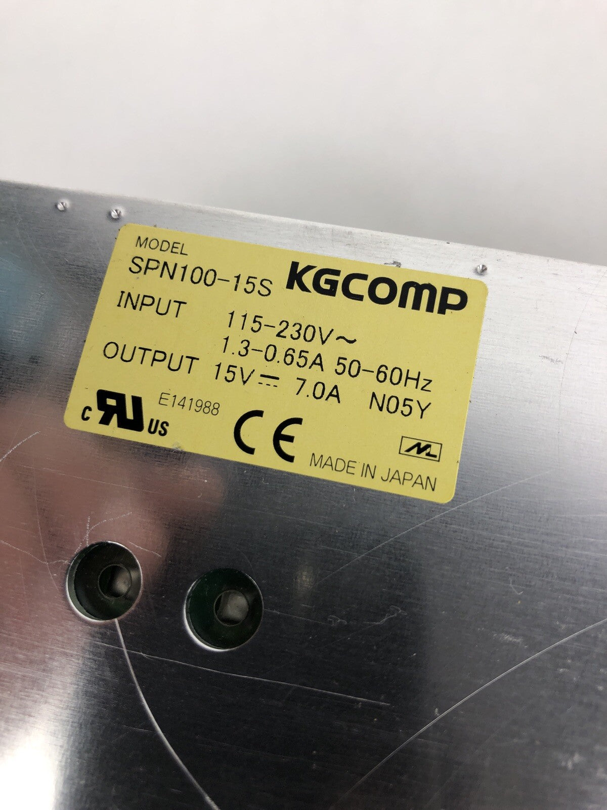 KGCOMP SPN100-15S Power Supply * Input 115-220V output 15V - 7.0A Japan - FSTSHP