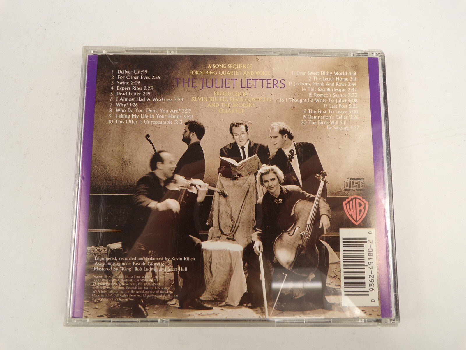 Elvis Costello The Juliet Letters The Brodsky Quartet Why? Swine CD#44