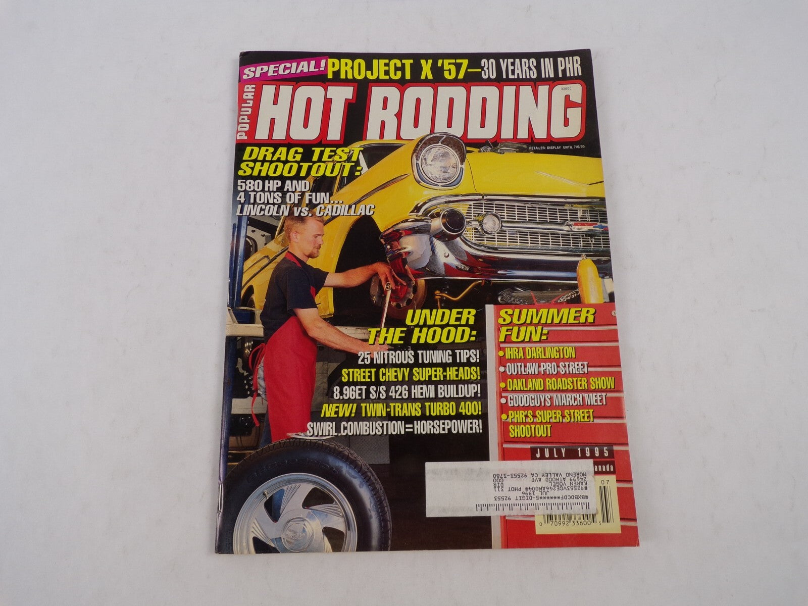 July 1995 Hot Rodding Magazine Drag Test Shootoit: Project X '57 -- 30 Years In
