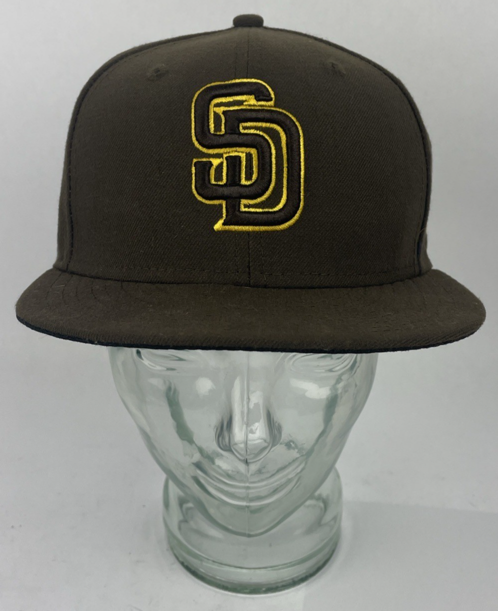 San Diego SD Padres Hat Fitted 7 1/4 Dark Brown New Era 59Fifty Genuine MLB