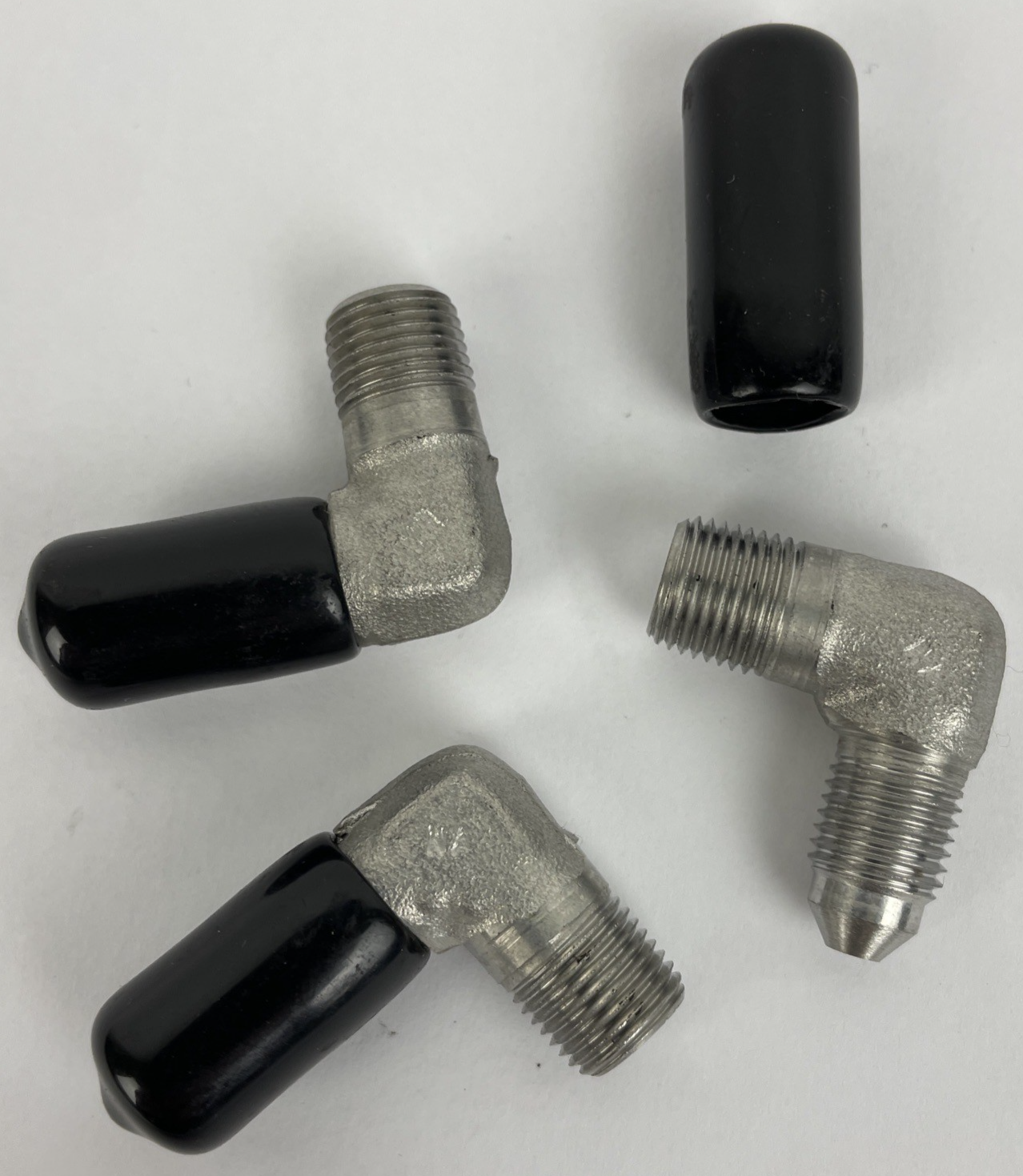 3 x Parker HYDRAULIC FITTING  1/4" Male JIC X 1/4" Male NPT 90 DEGREE ELBOW