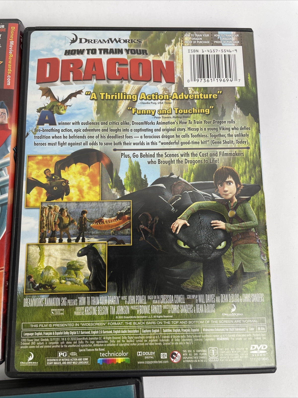 Disney Pixar DVD Lot of 3 - BRAVE, How to Train Your Dragon, Meet the Robinsons