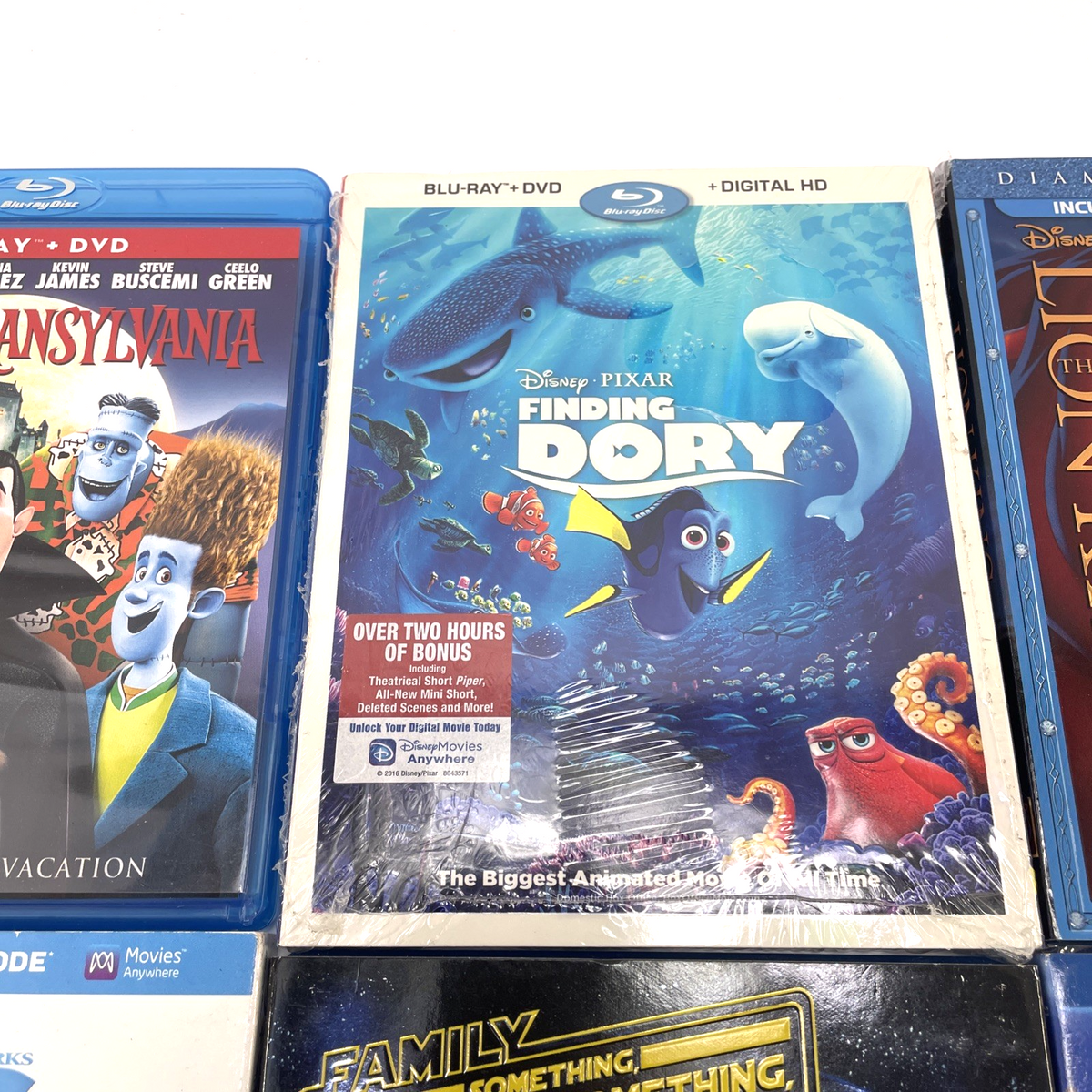 Animated Blu-ray DVD Lot Lion King, Dragon 2, Family Guy, Finding Dory Boss Baby