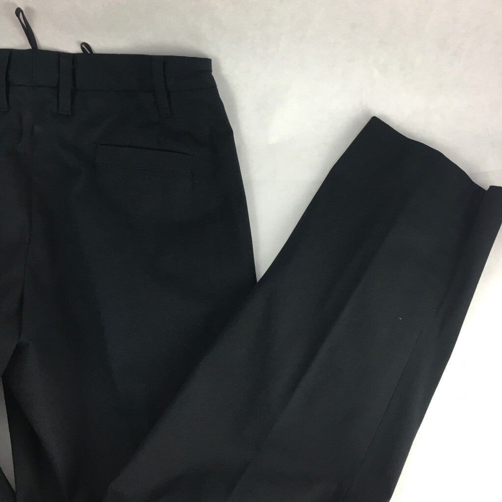 Jil Sander Women Dress Pants Black Zipper Fly Pockets Flat Front Stretch 40 x 31