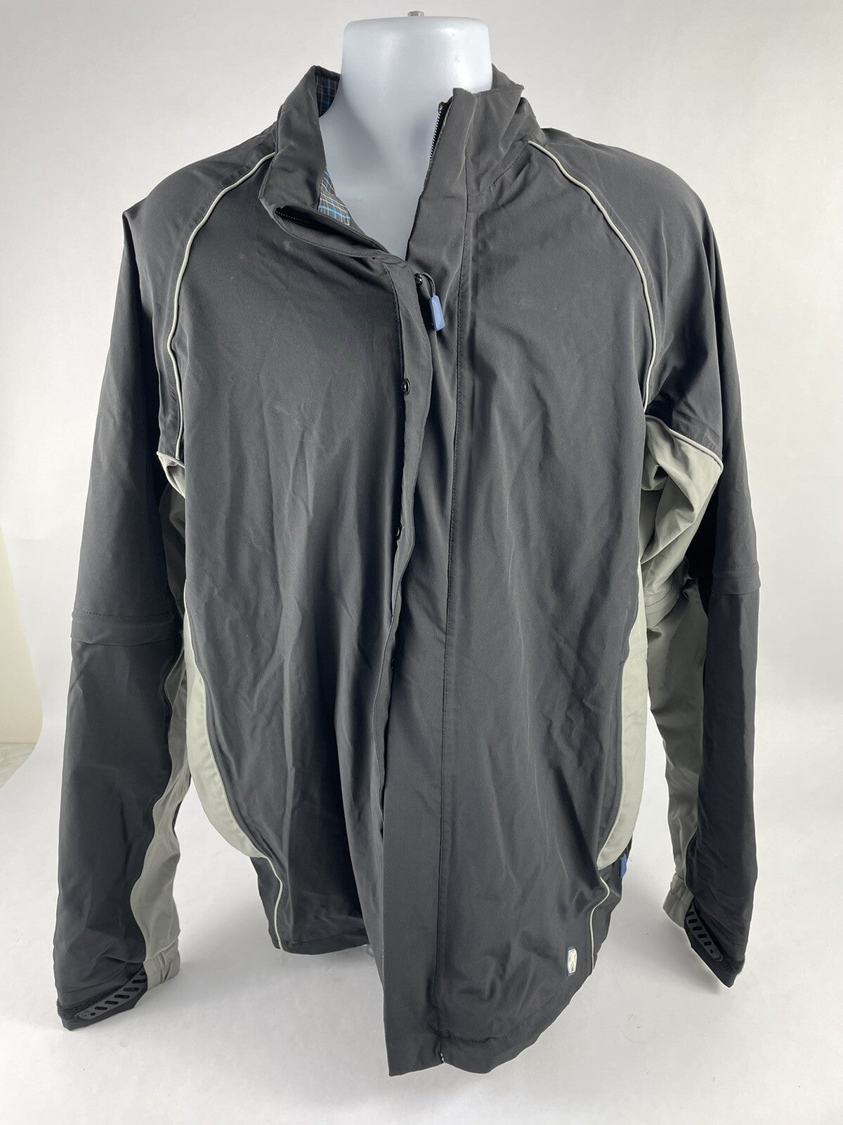 Fidra Jacket Mens Size XL 1/4 Zip Collared Zip Black Gray