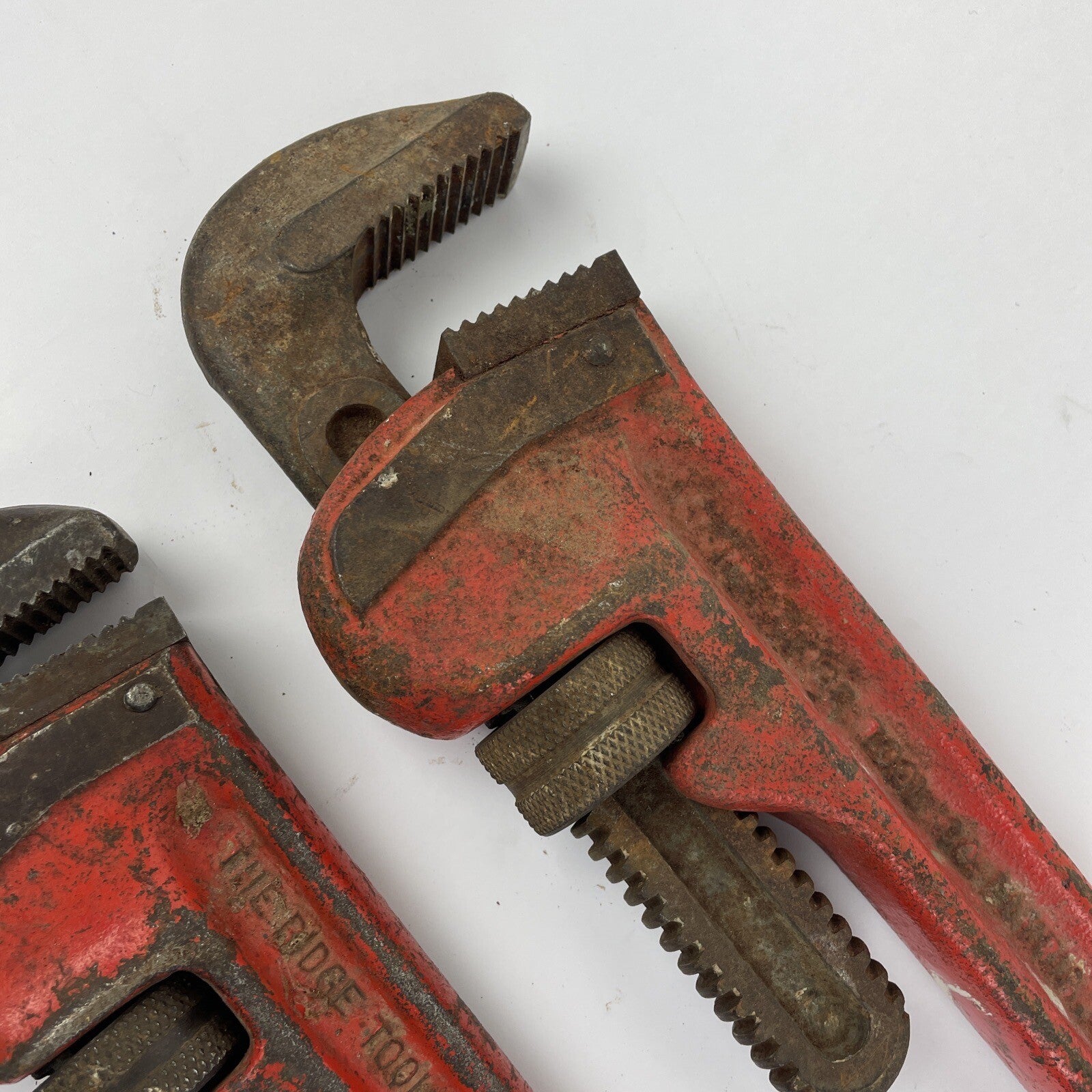 LOT Used Ridgid 18” & 14'' pipe wrenches Ridge Tool Co USA Vintage Tool Lot VGC