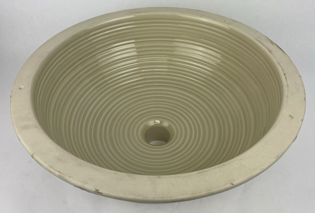 Kohler K-14287-H6-V7 Twirl design undermount lavatory sink Old English textured ceramic basin