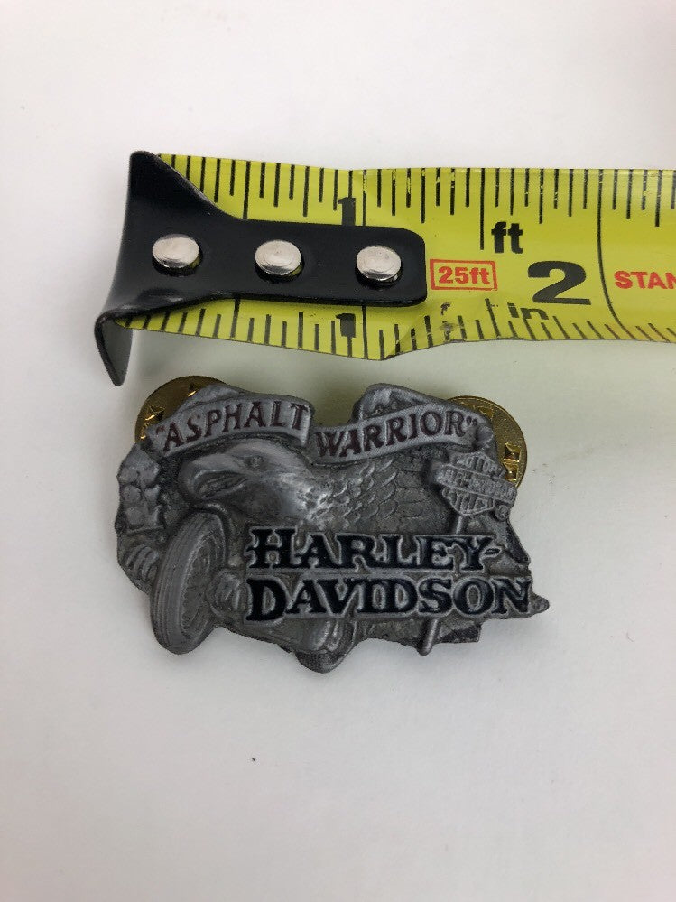 New Vintage Harley Davidson "Asphalt Warrior" Enamel Pin Badge 1992 Baron FS