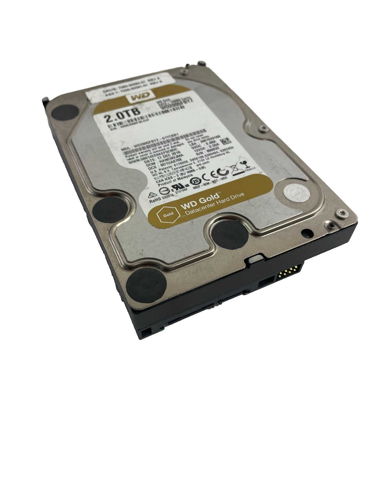 WD Gold Model WD2005FBYZ - 01YCBB1 Datacenter 2TB Internal Drive Cache 128MB