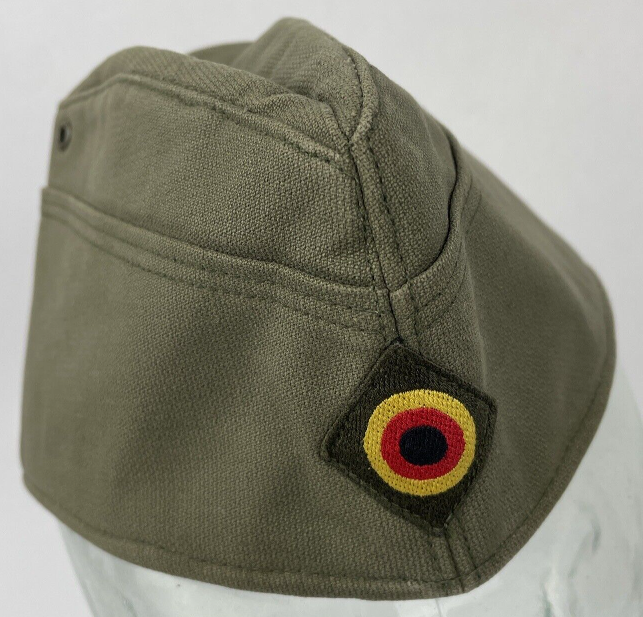 Vintage German Military Army Green Hat Garrison Overseas Wedge Side Cap Size 56
