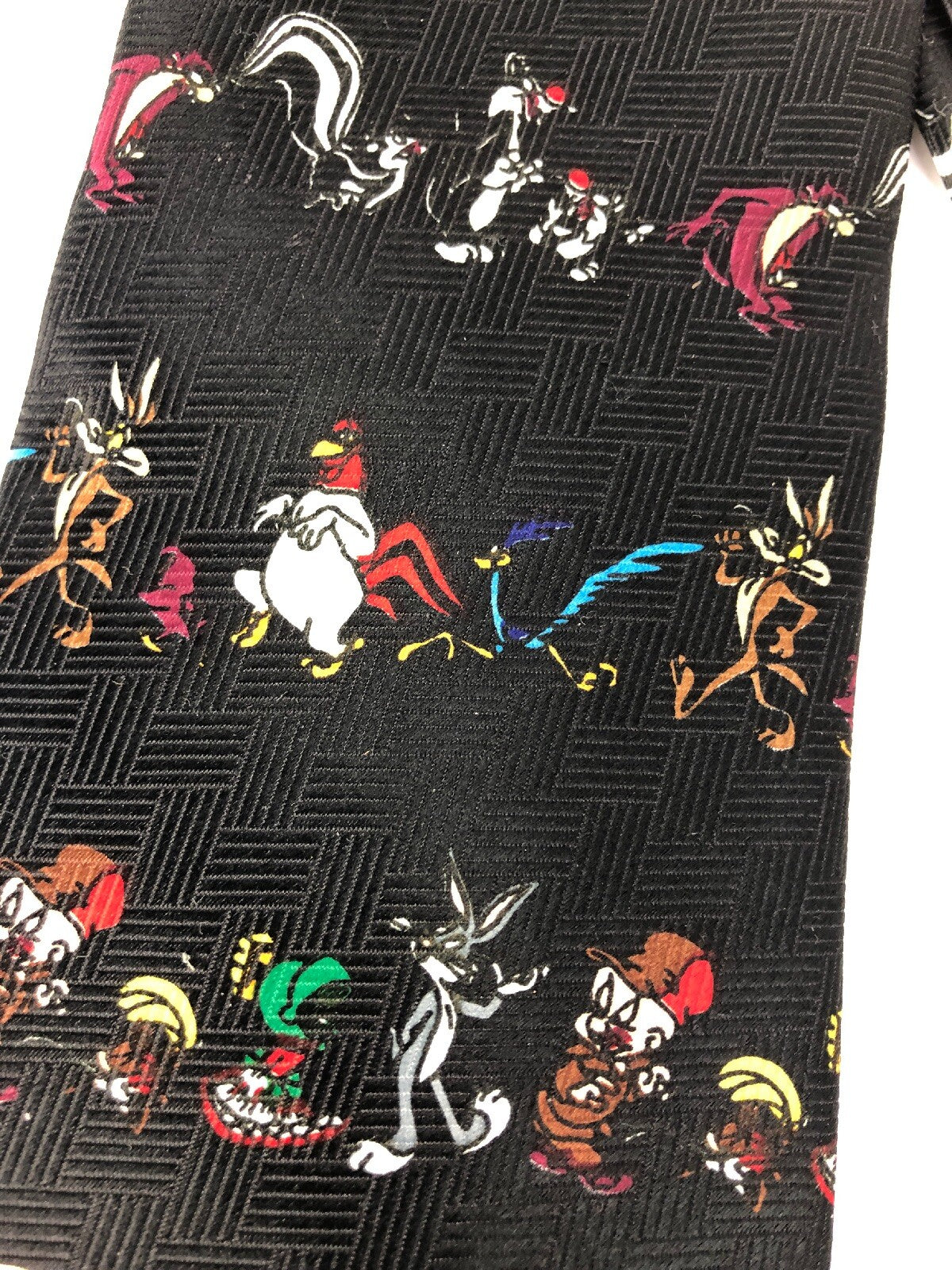 Looney Tunes Tie Necktie Black - FULL CAST OF CHARACTERS * Must See FSTSHP **