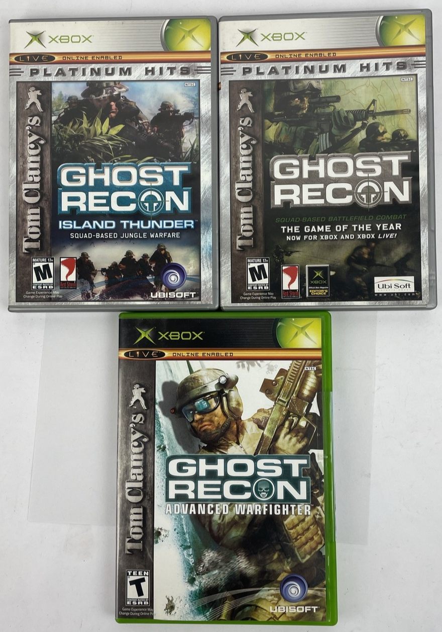 3 x Xbox Ghost Recon Tactical Game Lot Island Thunder Advanced Warfare Platinum