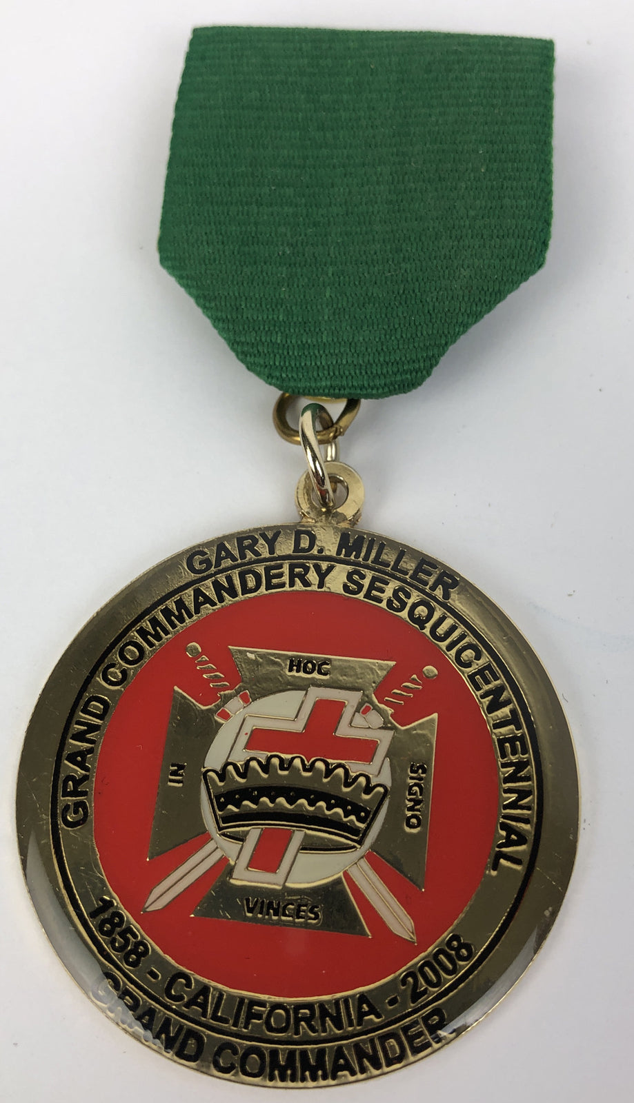 Masonic Grand Commandery Sesquicentennial Grand Commander California Medal 2008