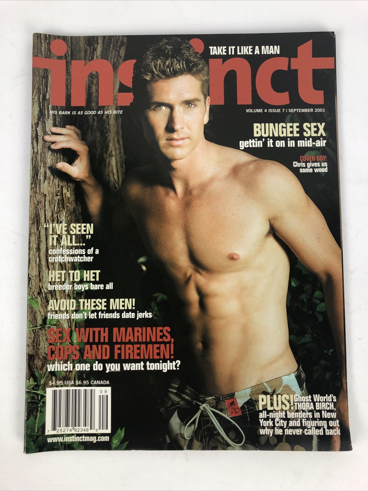 INSTINCT Magazine SEPTEMBER 2001 CHRIS GIVES US SOME WOOD , Bungee Sex + More