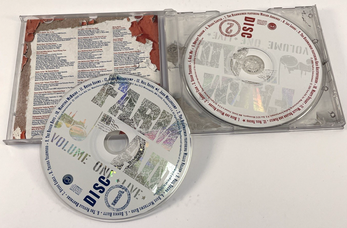 Farm Aid Volume One 1 Live 15th Anniversary 2 CD Set Brand 2000 Mint Discs