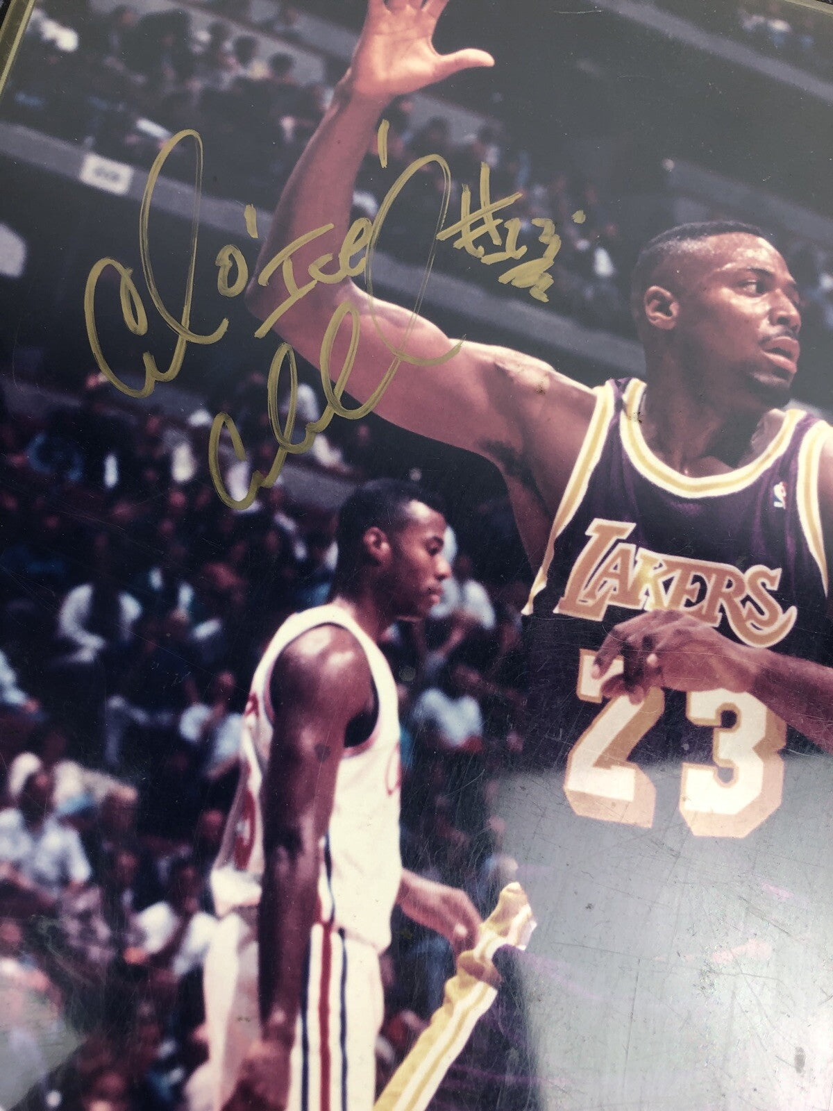 Cedric Ceballos Signed NBA Los Angeles Lakers 8”x10”plaque Photo Auto Autograph