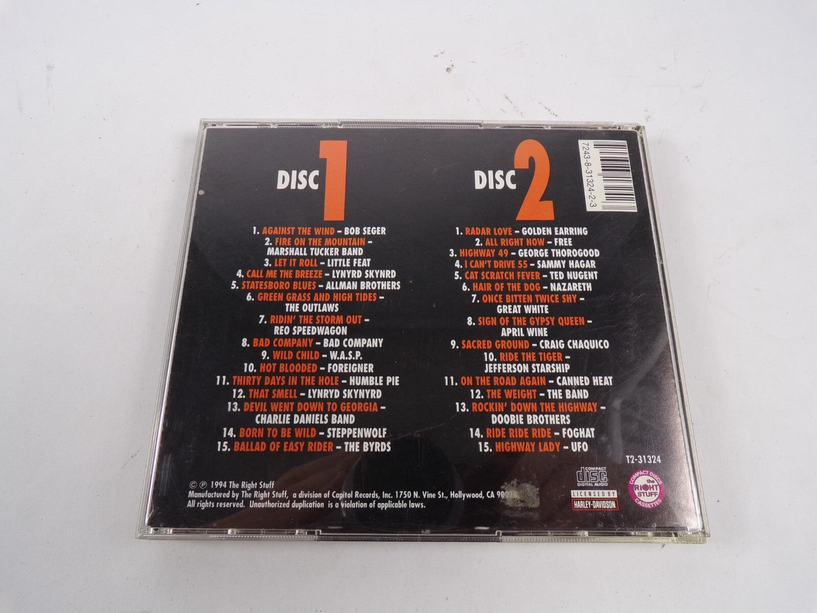 Motor Harley Davidson Cycles Road Songs 2 Discs Against The Wind Bob Seger CD#48