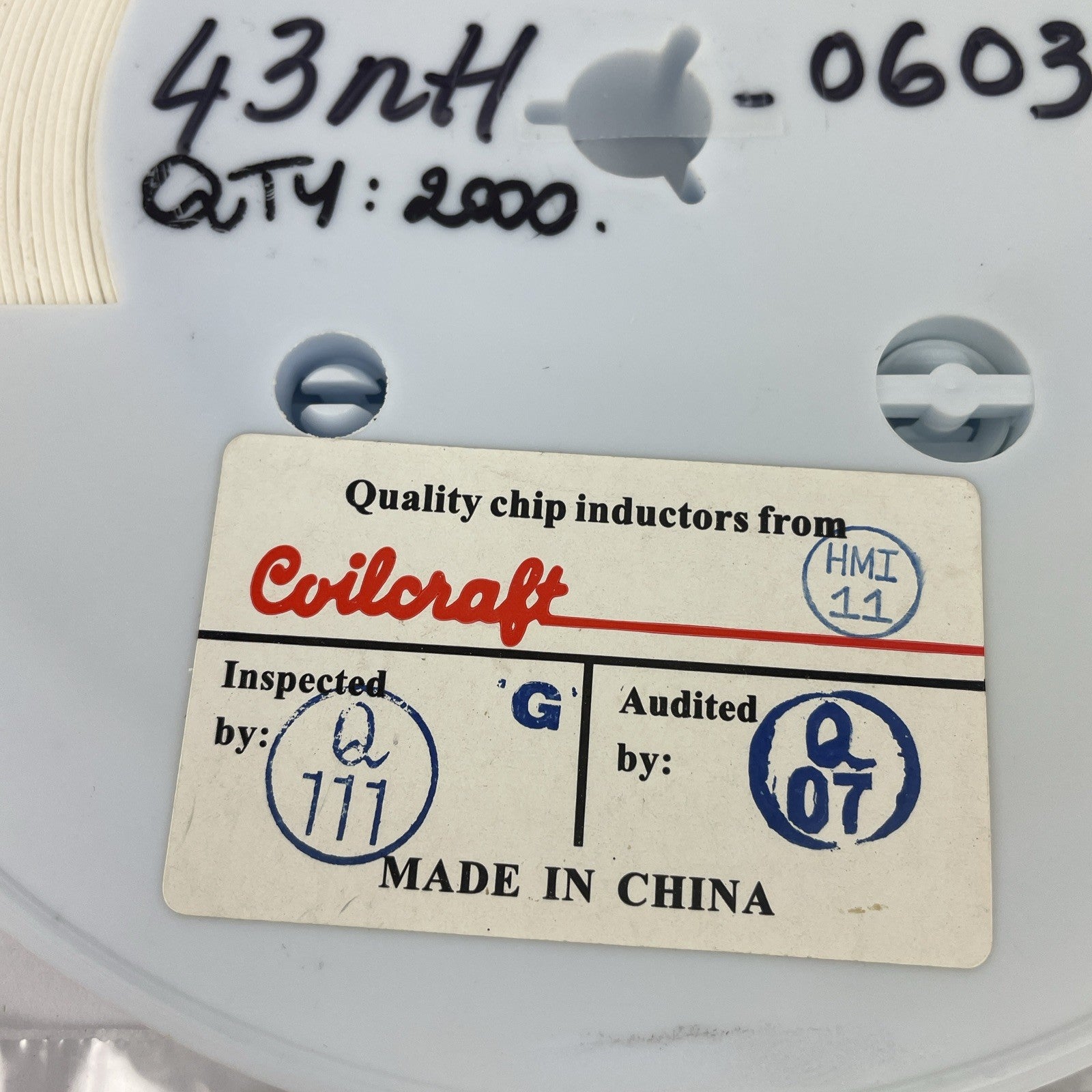 QTY (2030) 0603CS-43NXGBW COILCRAFT 43nH 0603 CERAMIC CORE CHIP INDUCTORS ROHS