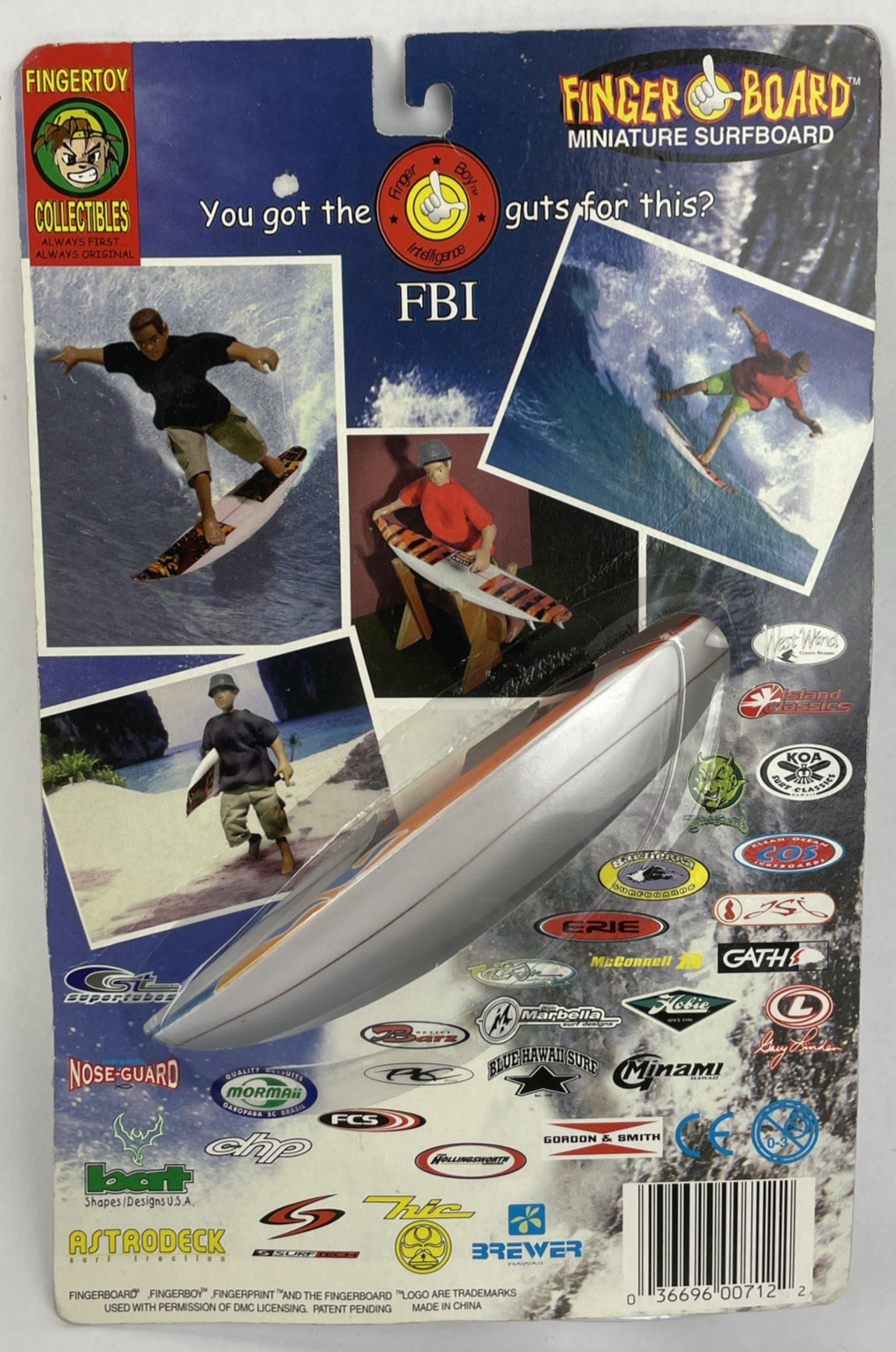 Fingertoy Collectible Fingerboard Mini Surfboard Hollingsworth Surfboards w Disp