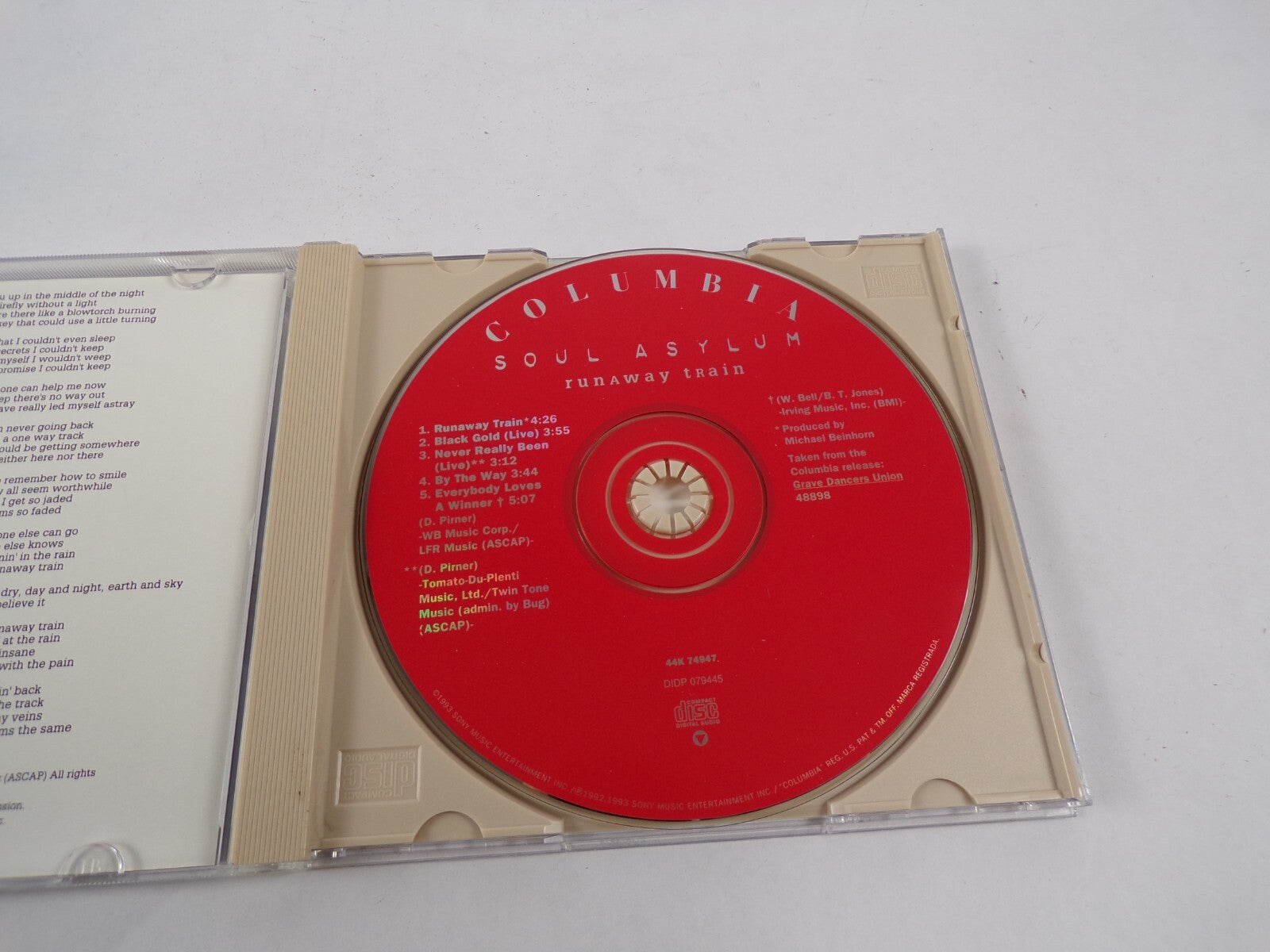 Soul Asylum RunAway Train By the Way Black Gold Live CD #40