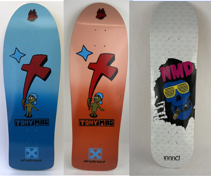 Lot of 3: Tony Magnusson H Street Kid Reissue 1980s Wood Hell Concave + Nomad