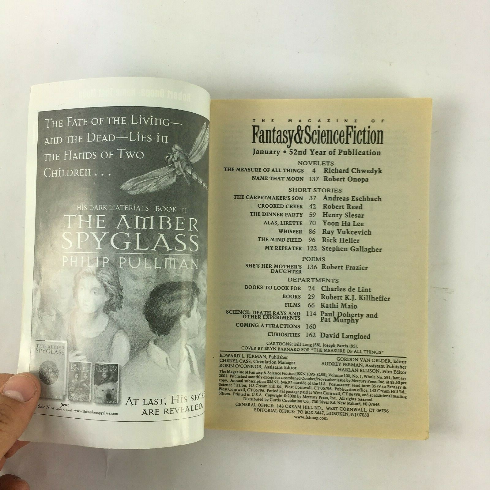 January Fantasy & Science Fiction Magazine Crooked Creek Robert Reed Richard