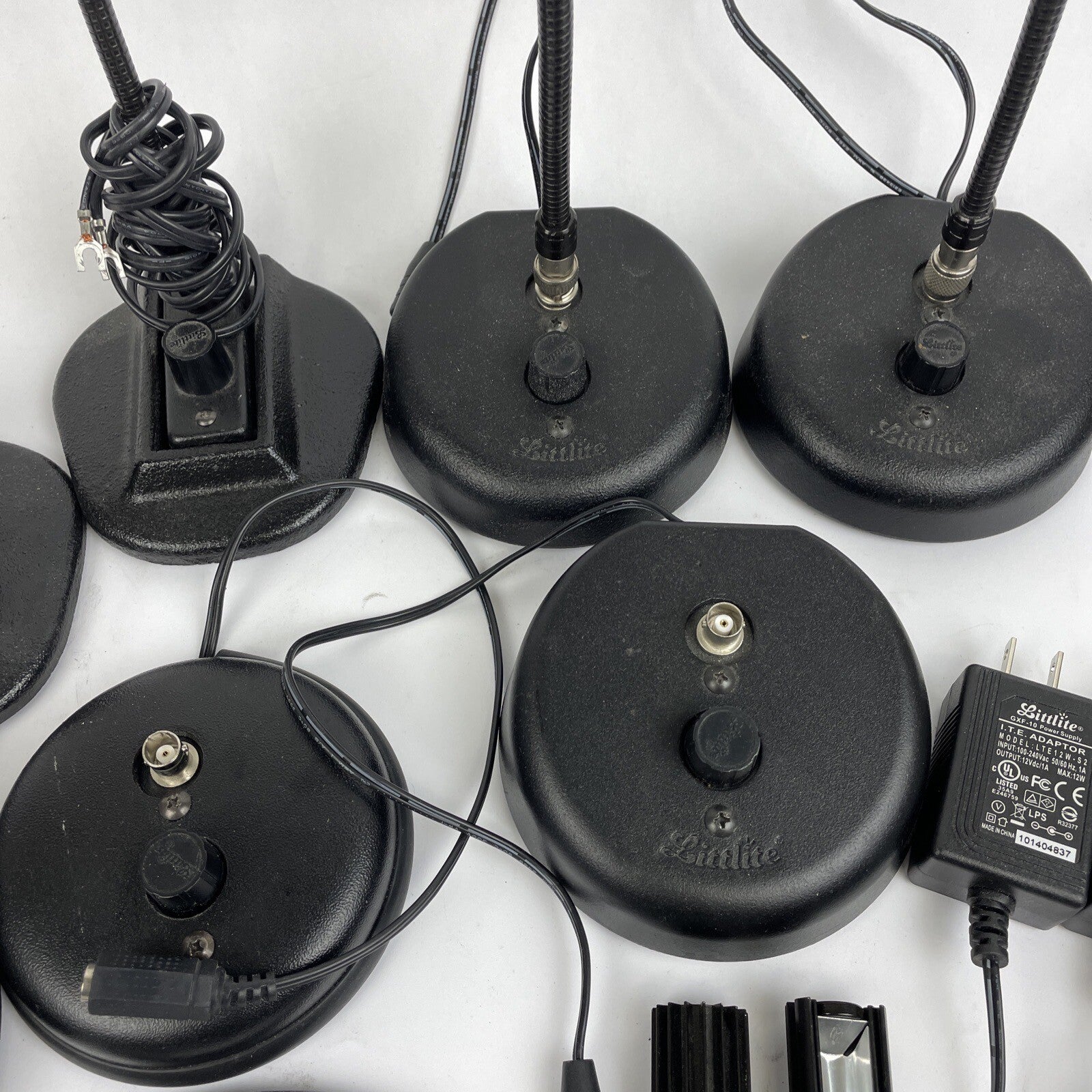 Huge Lot of Littlite Model WXF Goose Neck Lamp Parts Power Supply Bundle POTS
