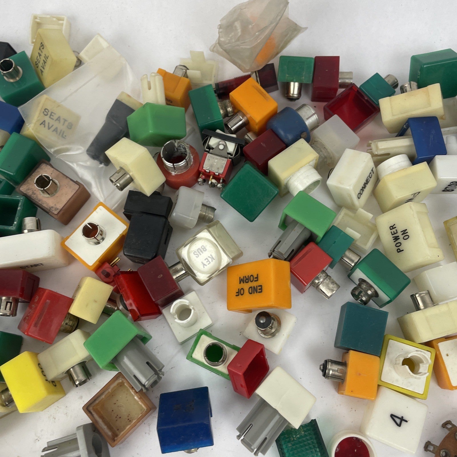 Huge Lot Of Square Push button Panel Lights Red Green Yellow Assorted shaft(s)